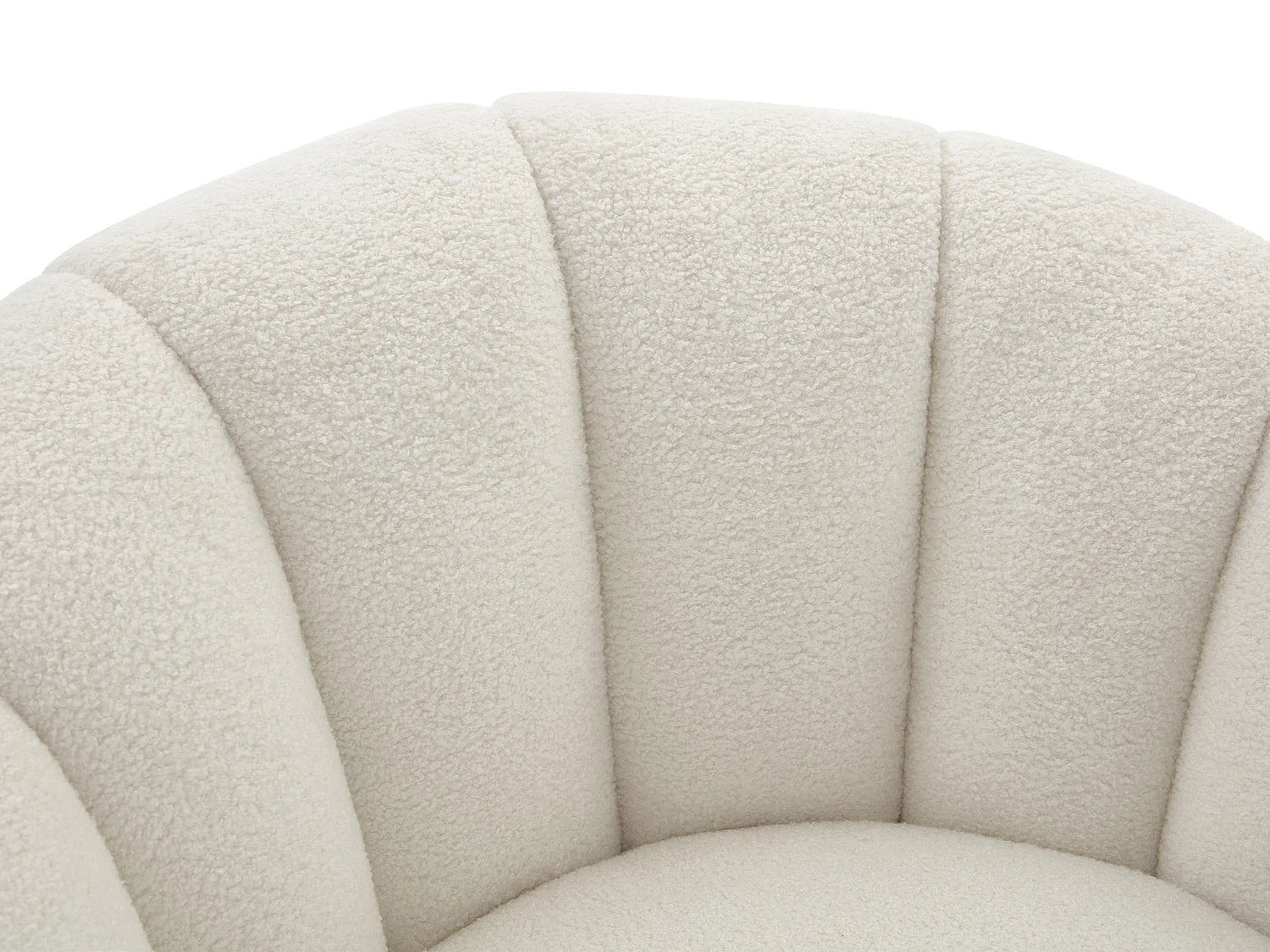 Fauteuil coquillage Bubble pivotant en tissu bouclette blanc - COSSATO