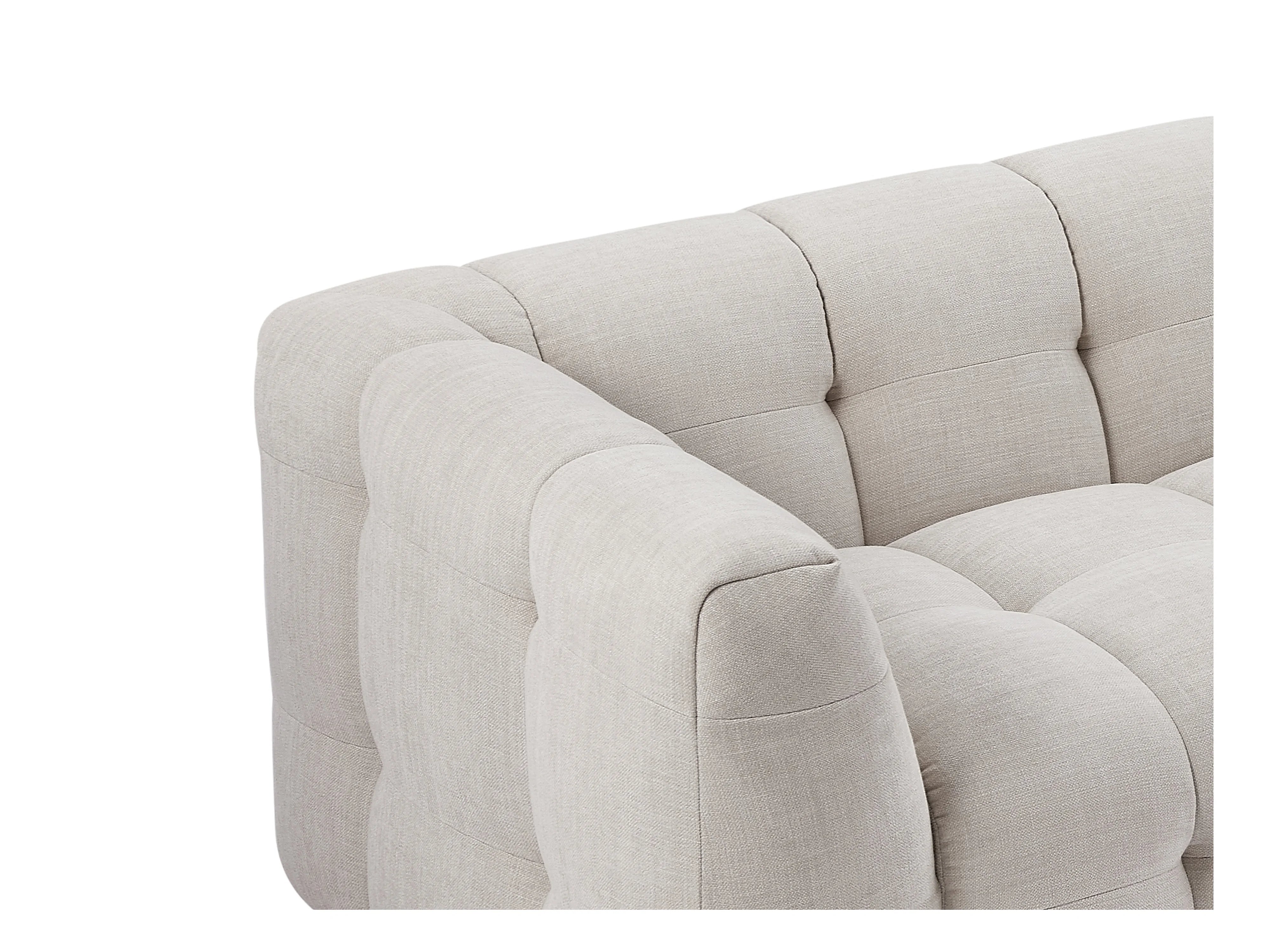 Canapé Bubble carré en tissu chiné beige - DILOME