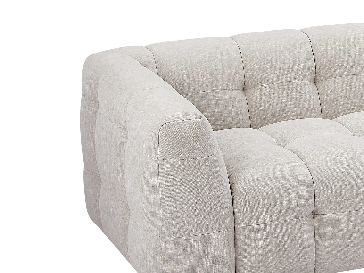 Canapé Bubble d'angle droit 5 places et pouf beige - DILOME