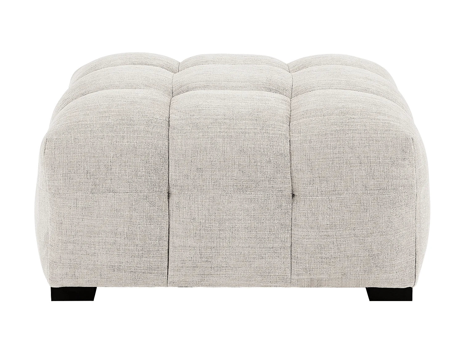 Canapé Bubble d'angle droit 5 places et pouf beige - DILOME