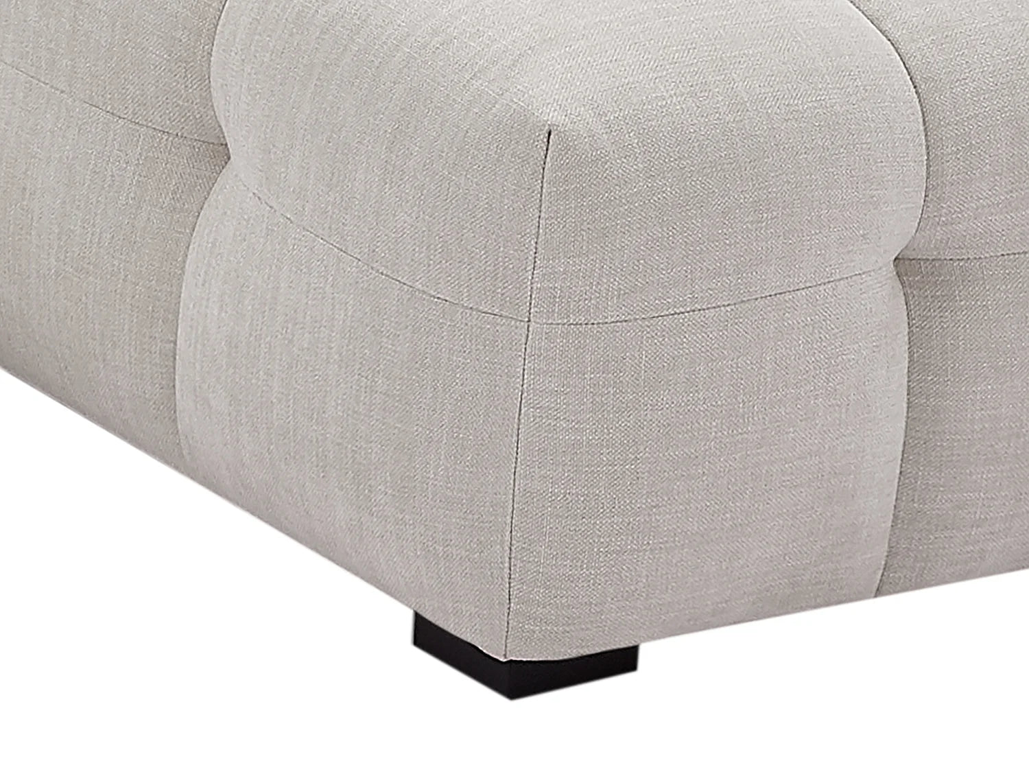 Canapé Bubble d'angle droit 5 places et pouf beige - DILOME