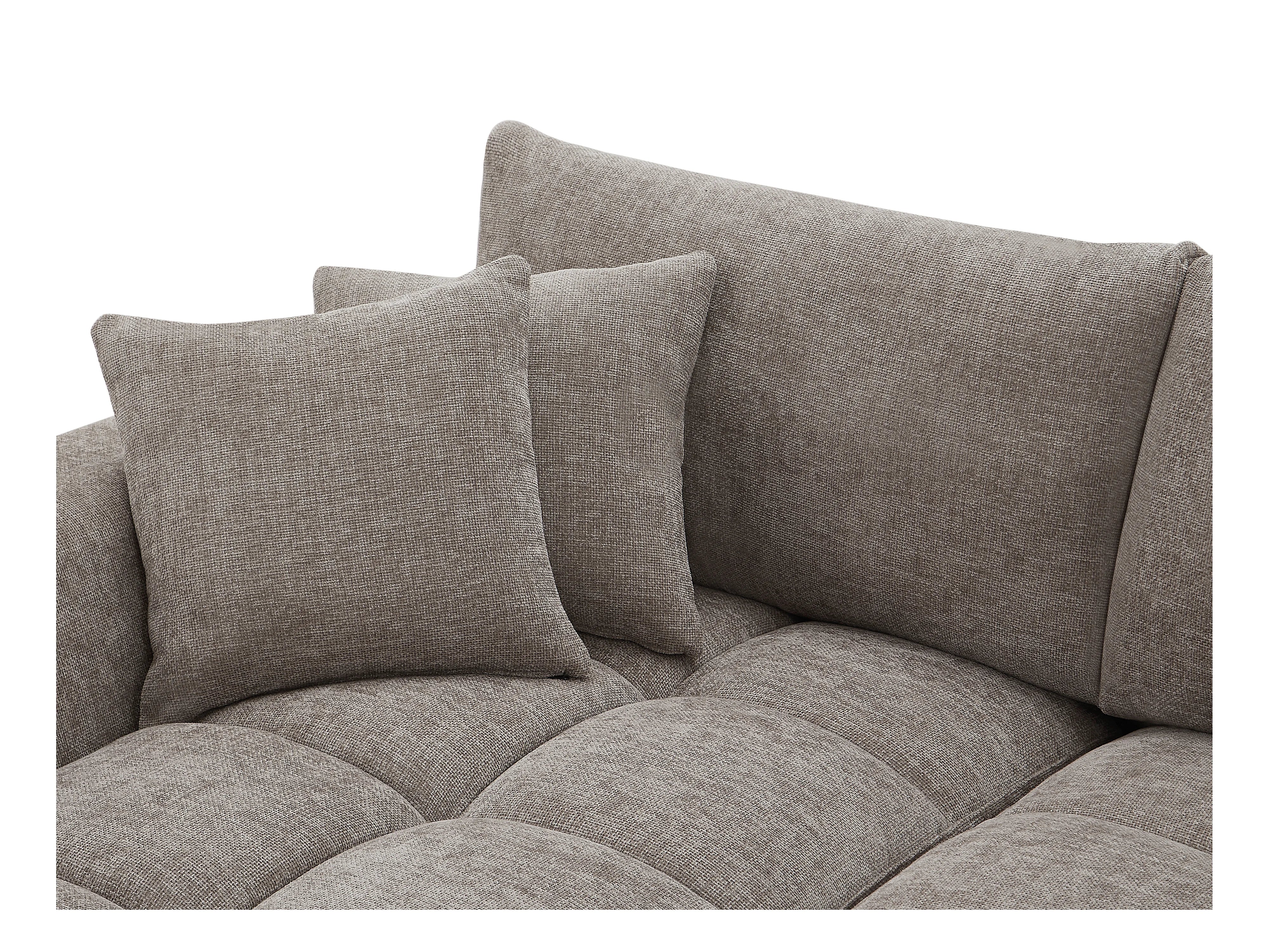 Canapé Bubble d'angle gauche en tissu texturé gris - BERENIA
