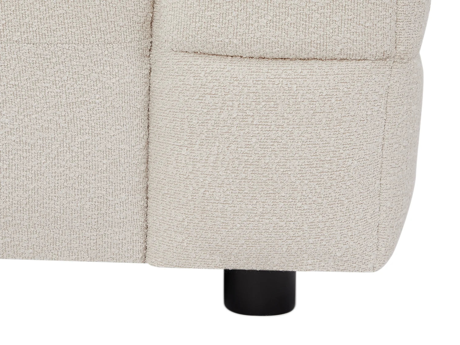 Fauteuil Bubble Carré en tissu bouclette blanc ivoire - LERICI