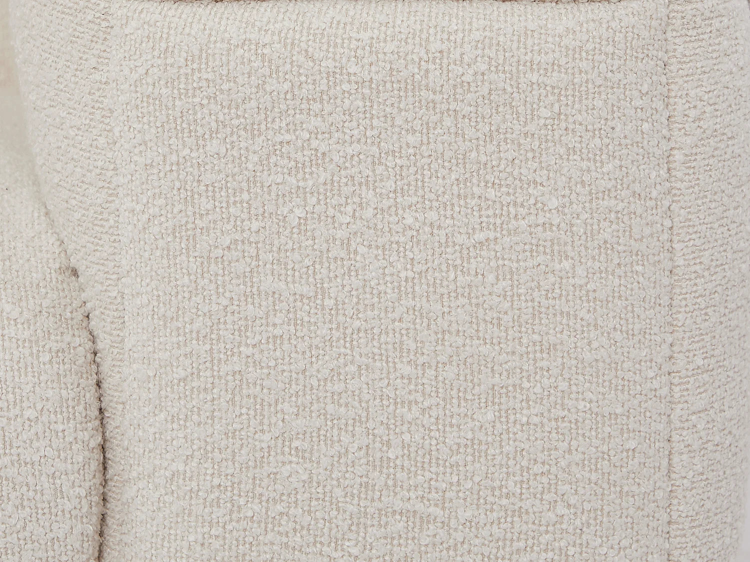 Fauteuil Bubble Carré en tissu bouclette blanc ivoire - LERICI