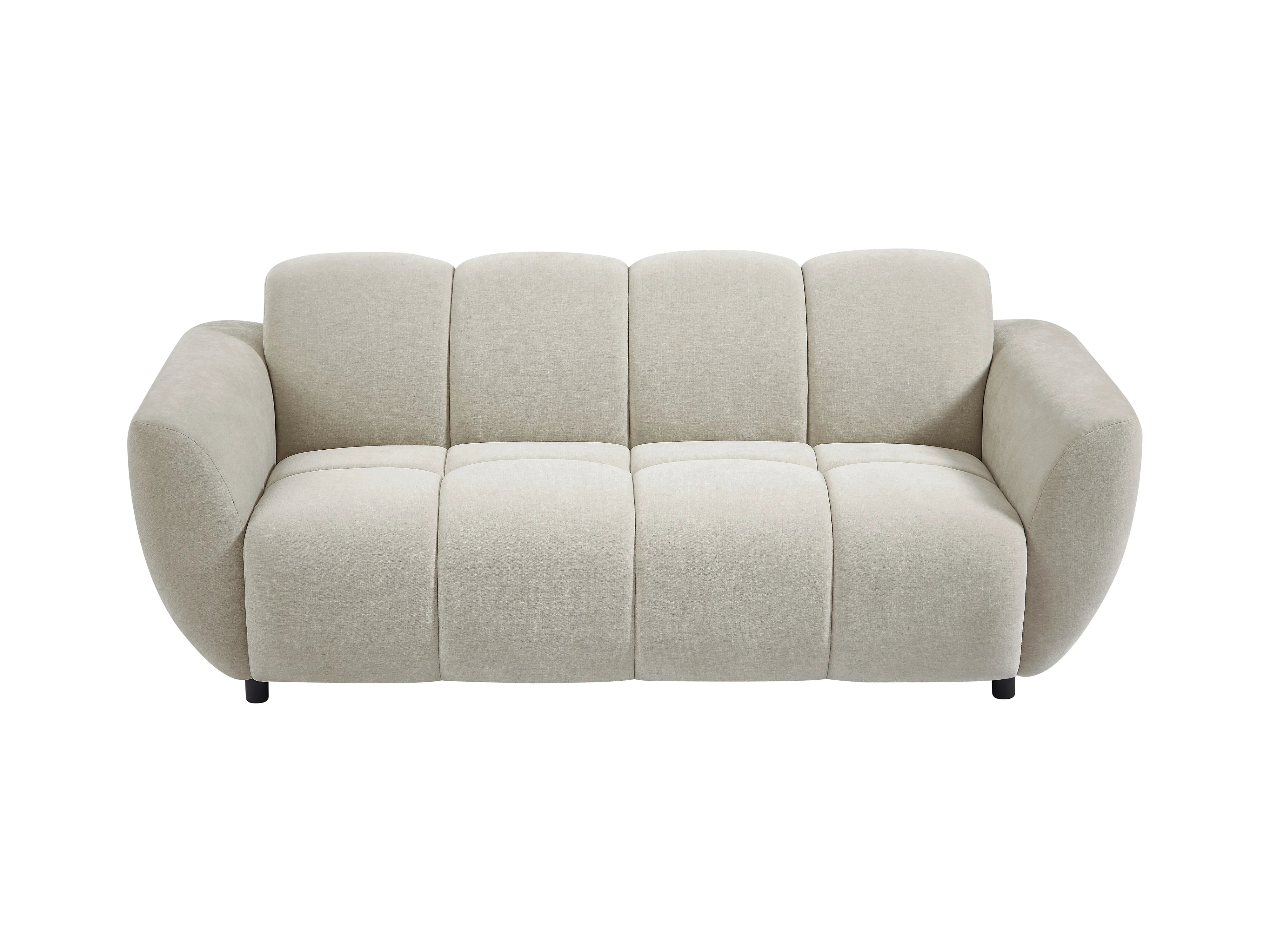 Canapé Bubble 3 places en tissu beige effet matelassé - JULORI