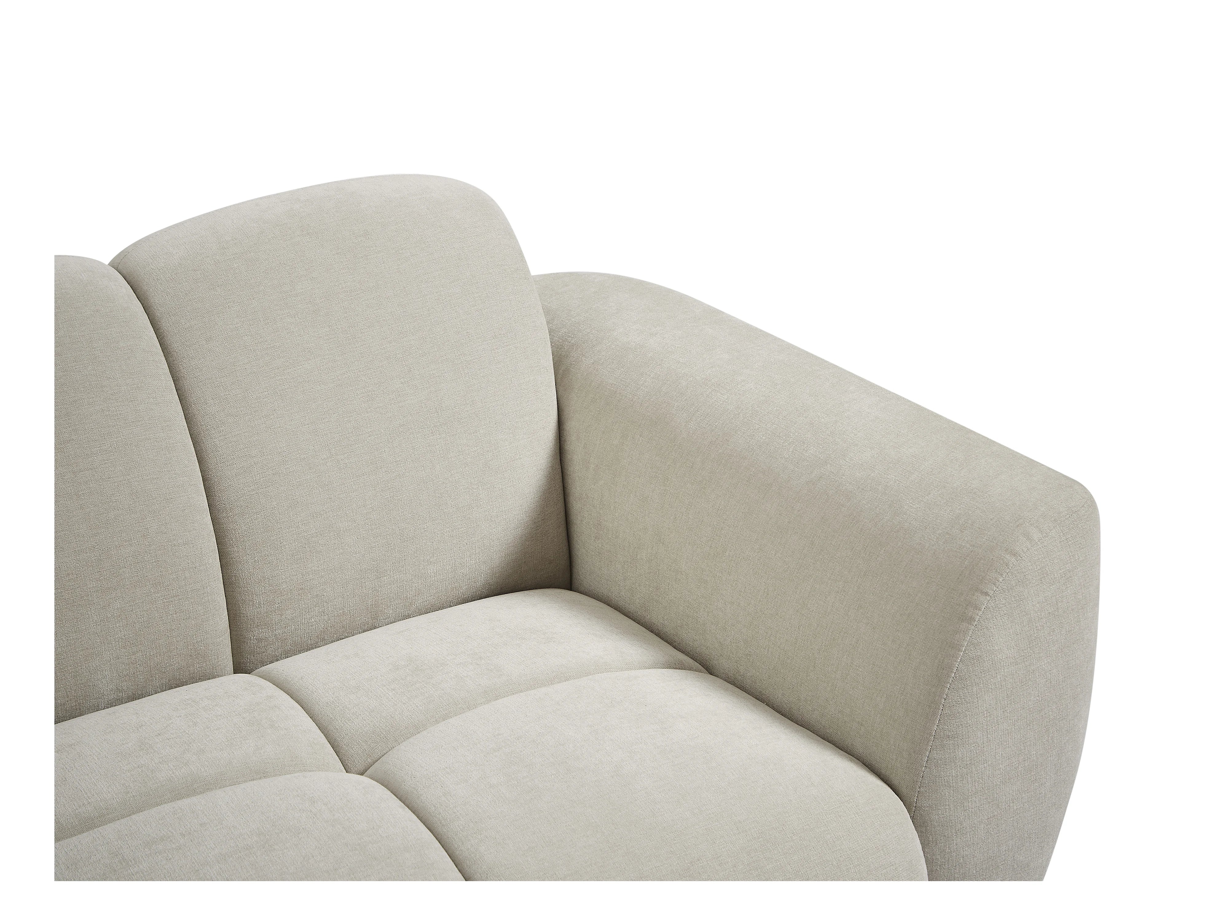 Canapé Bubble 3 places en tissu beige effet matelassé - JULORI
