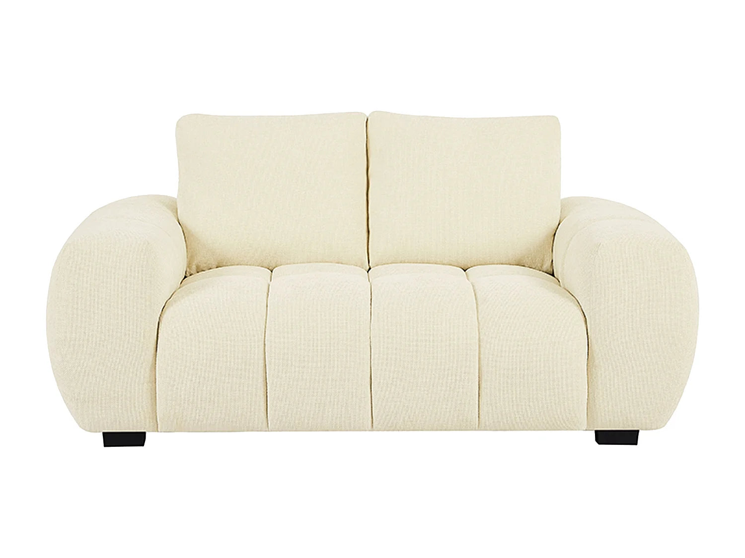 Petit Canapé Bubble 2 places en tissu beige - BERENIA