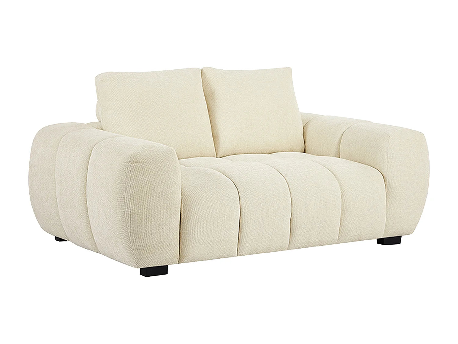 Petit Canapé Bubble 2 places en tissu beige - BERENIA