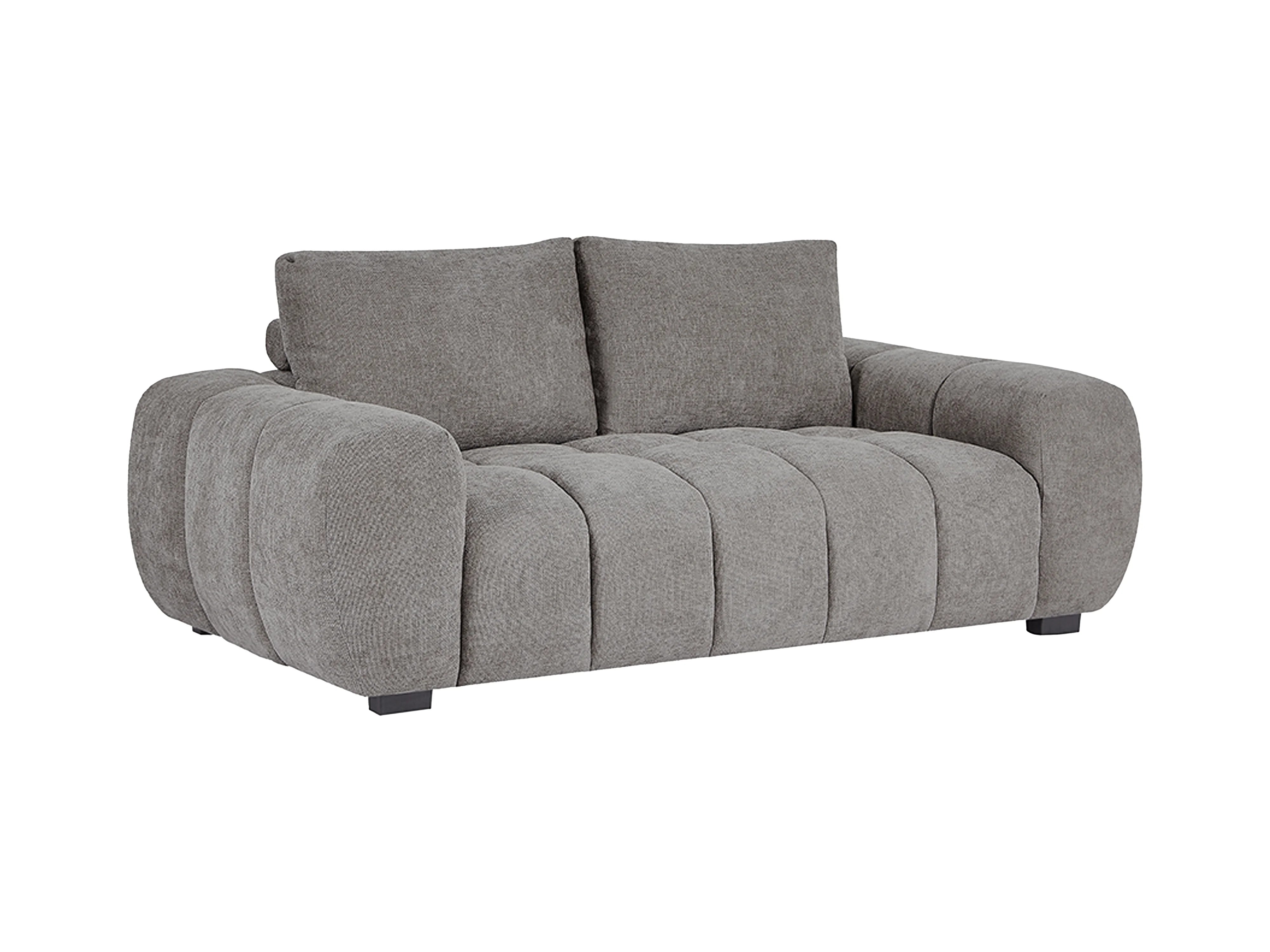 Canapé Bubble 3 places en tissu texturé gris - BERENIA