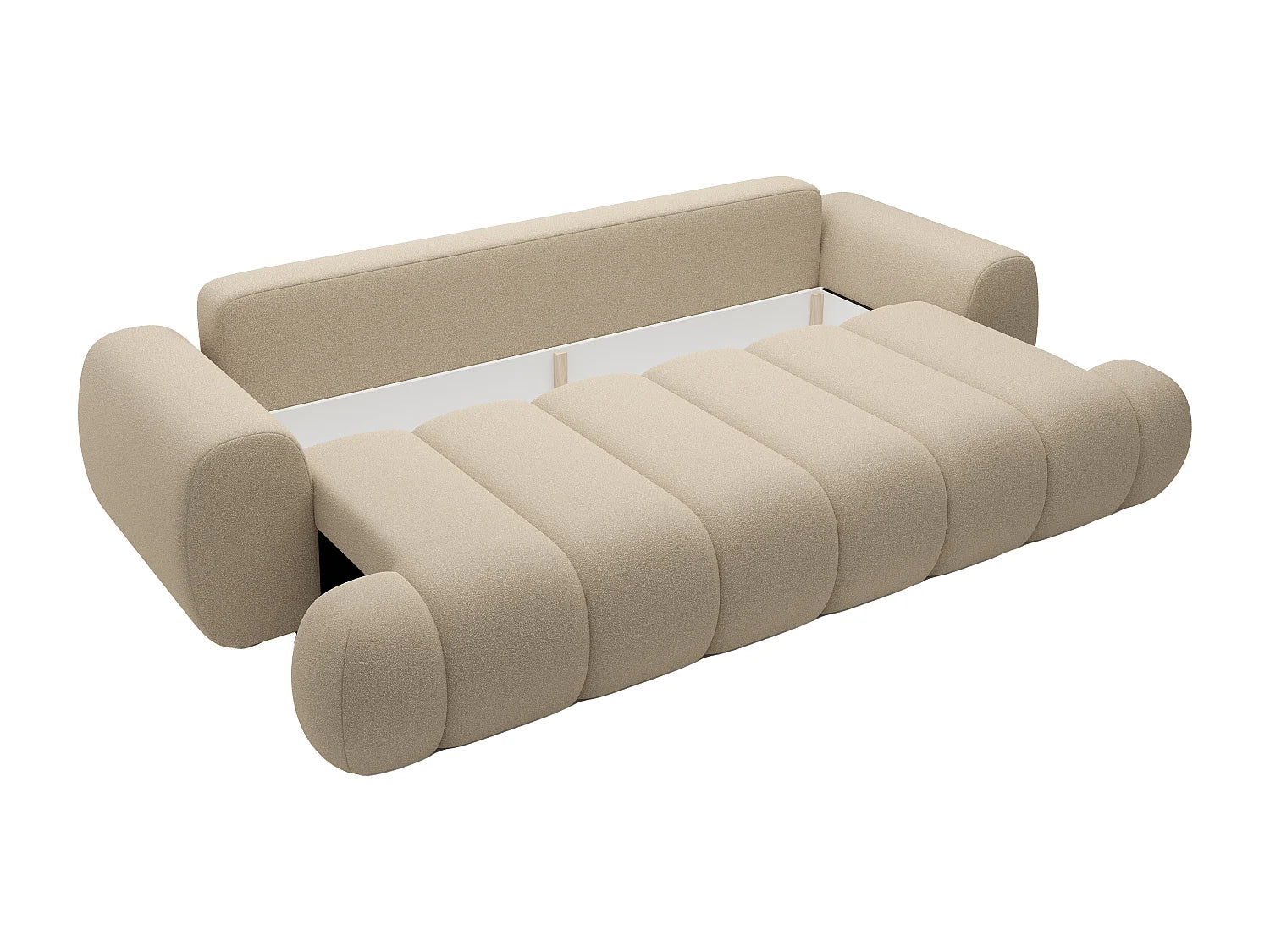 Canapé Bubble à 4 places convertible beige - FRIDORA