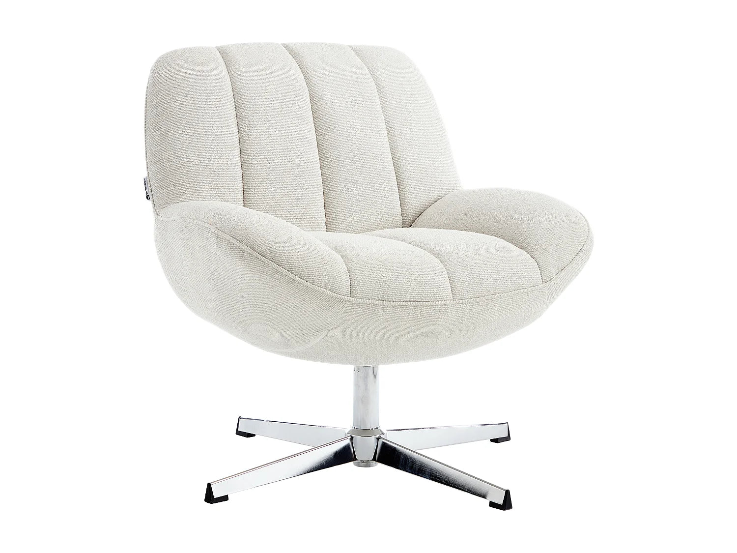 Fauteuil Bubble pivotant sur pieds en tissu texturé beige - VOLABO