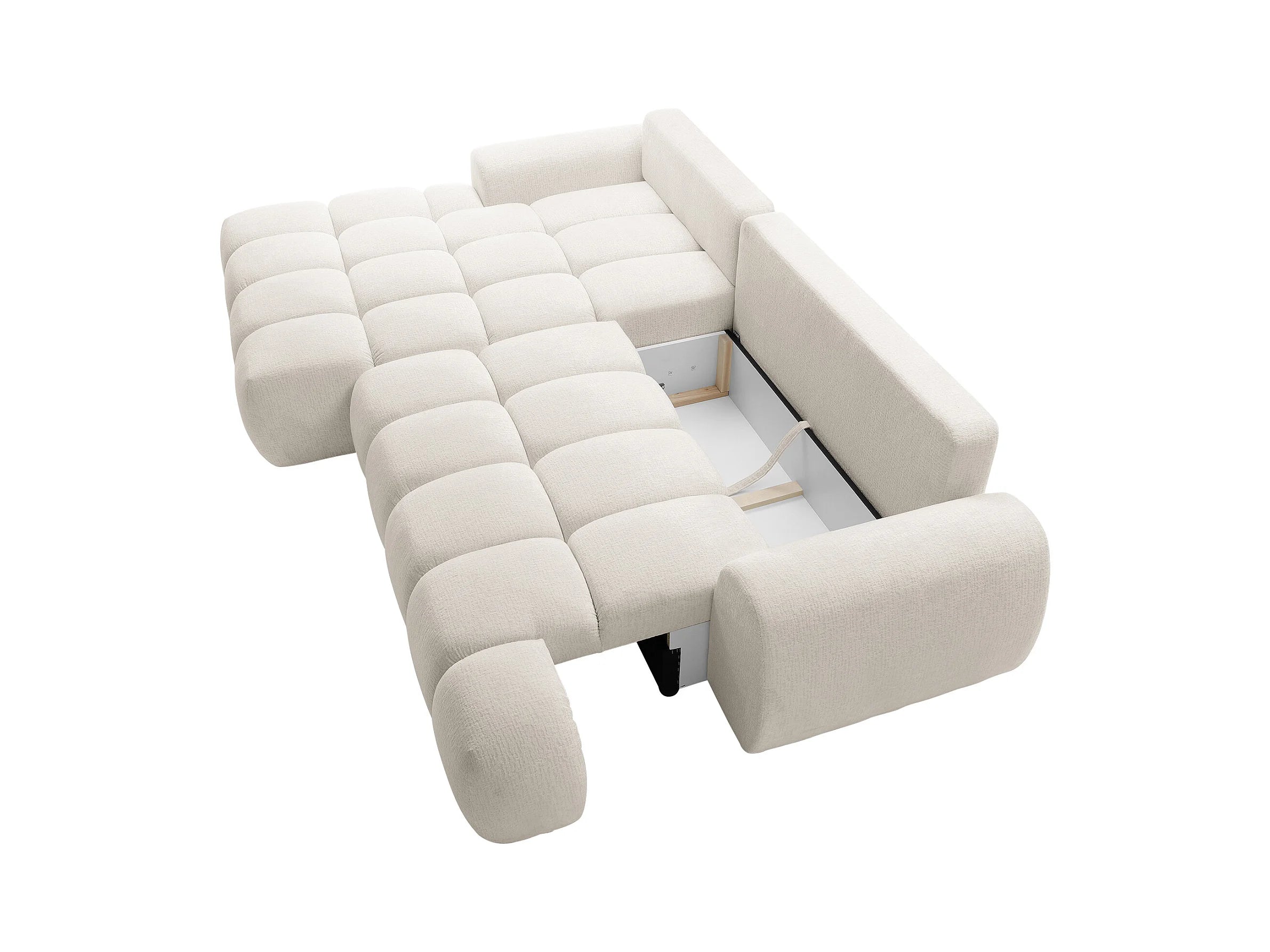 Canapé Bubble d'angle gauche convertible beige - FARNETA