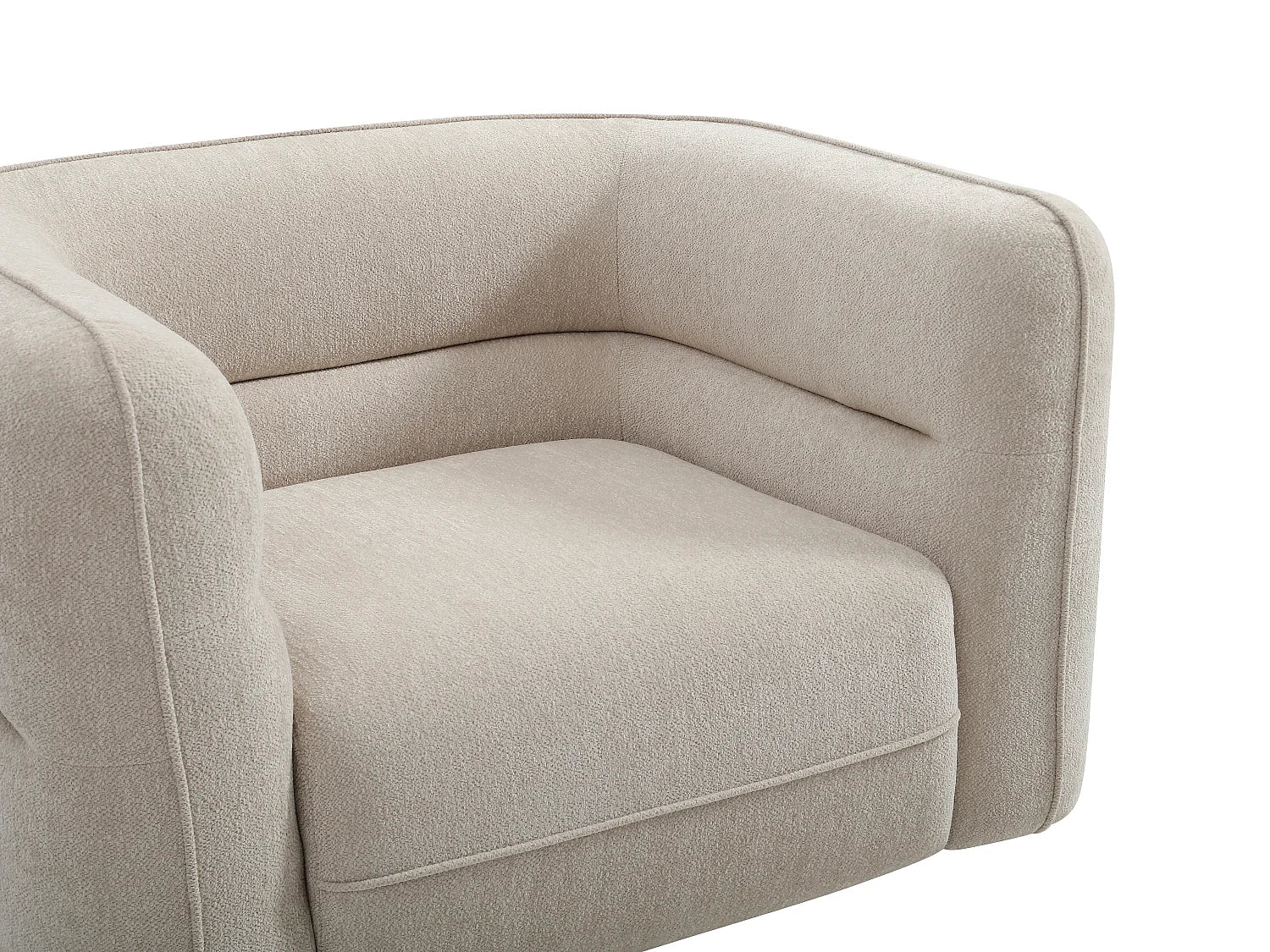Fauteuil Bubble en tissu chenille beige - TALIENA