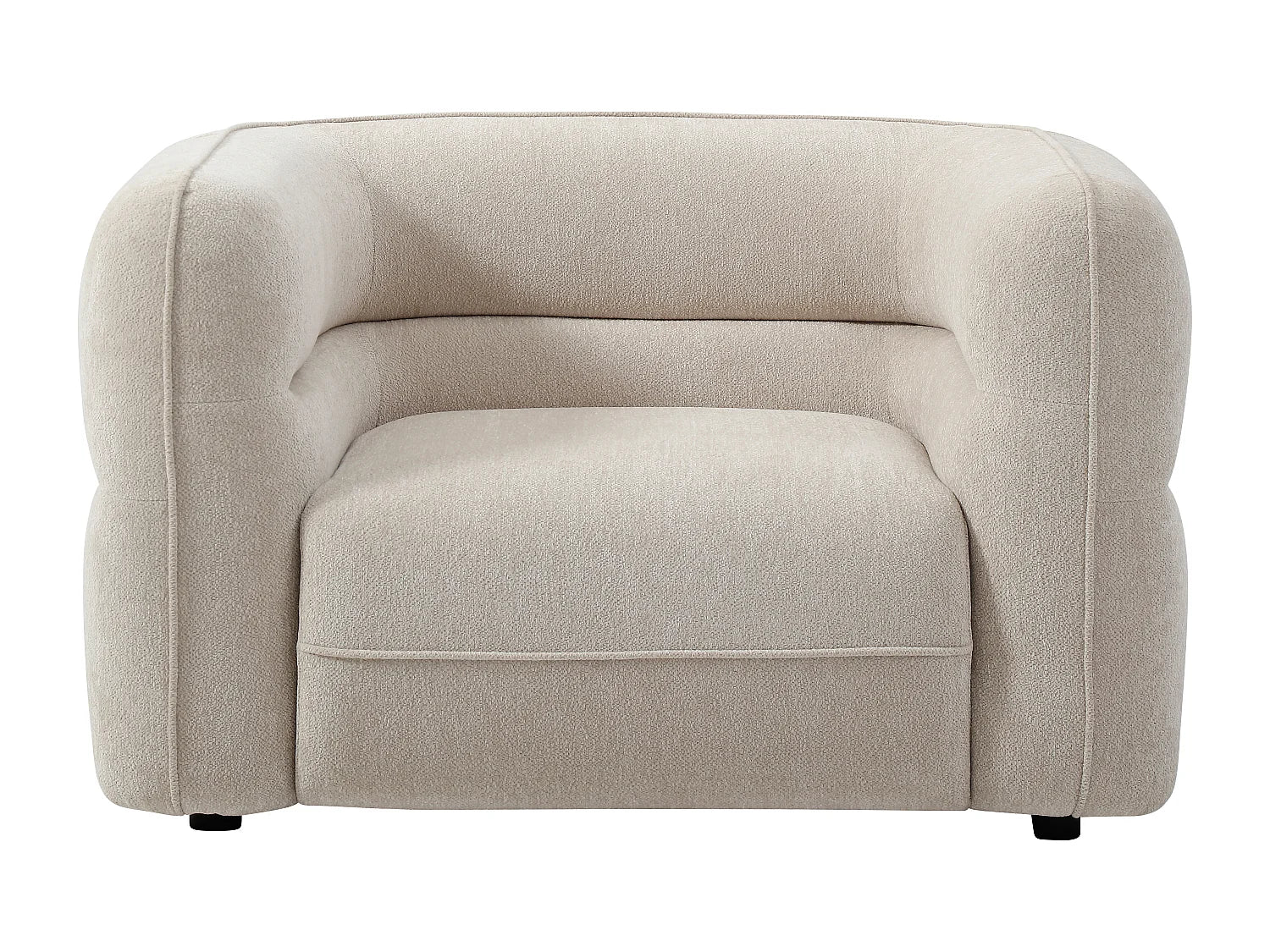 Fauteuil Bubble en tissu chenille beige - TALIENA