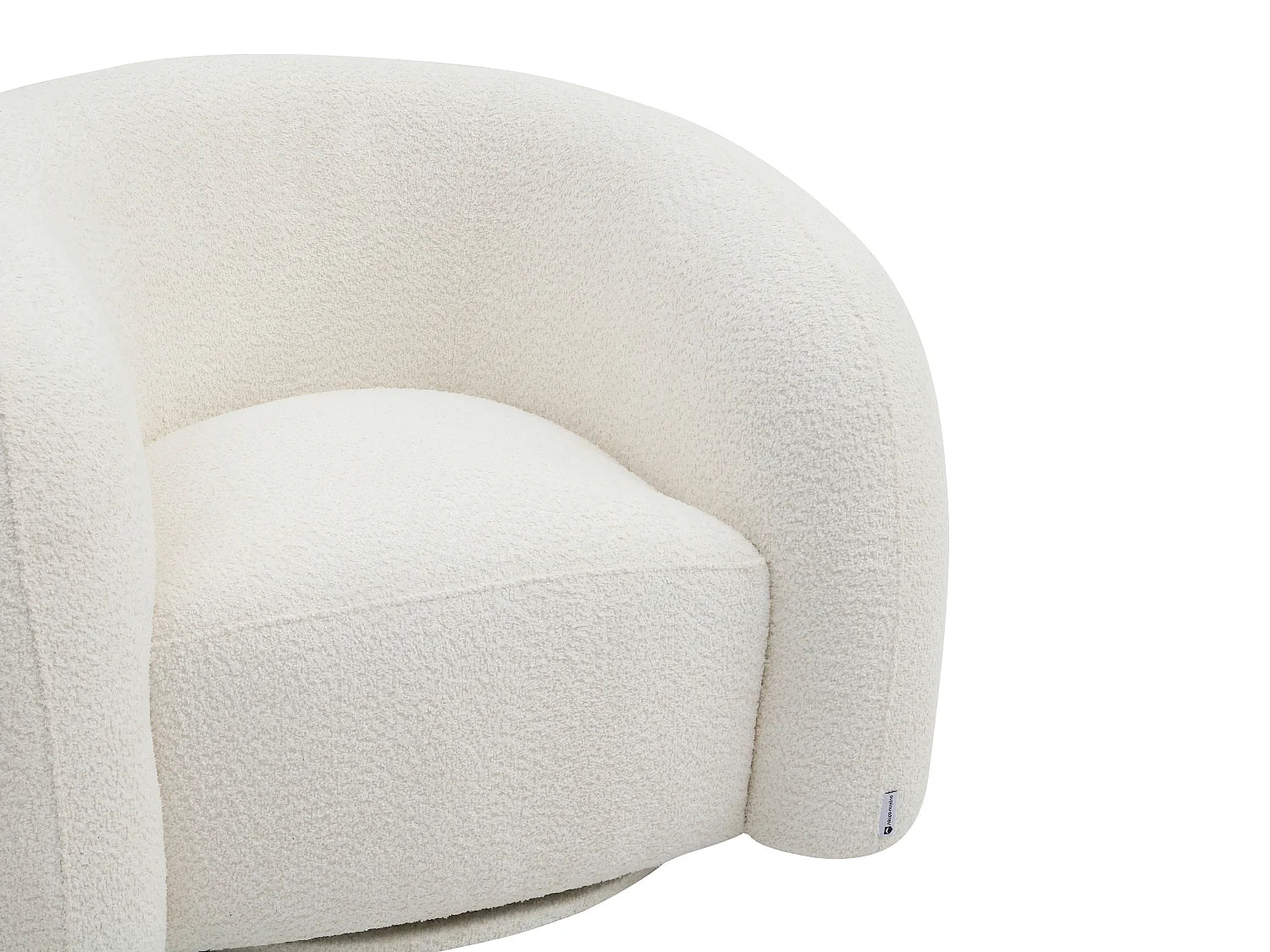 Fauteuil Bubble Design pivotant en bouclette blanc - LAPIOTA