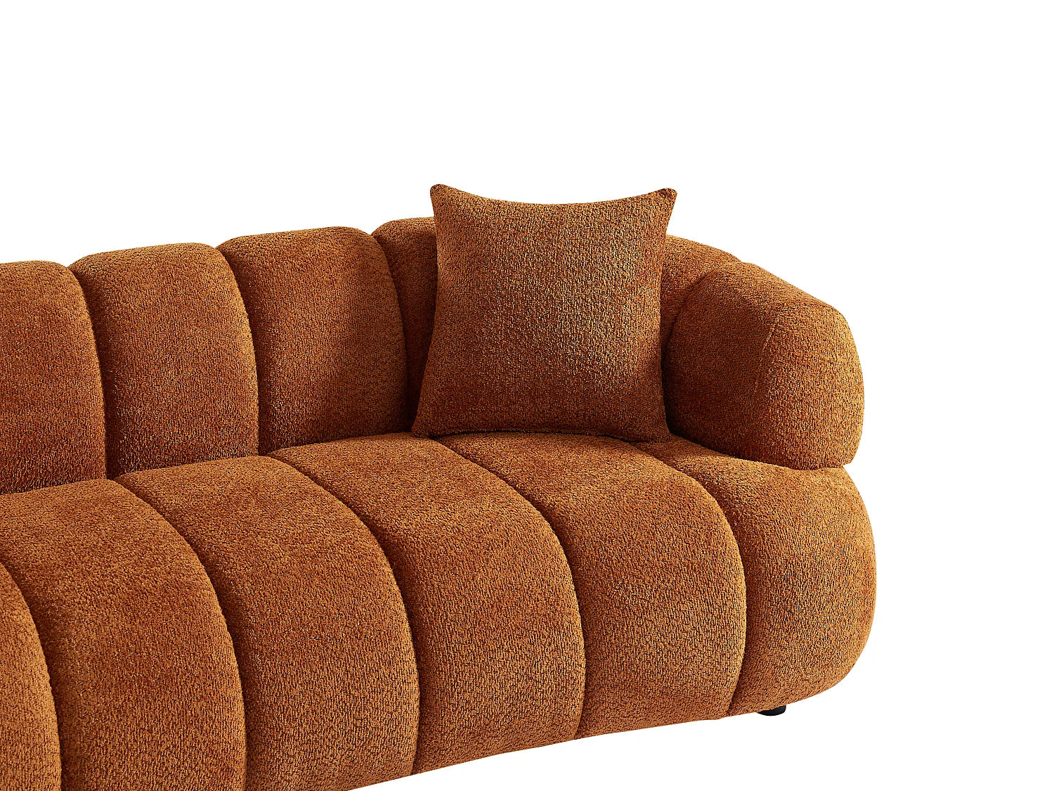 Canapé Bubble Design à 3 places en tissu bouclette terracotta - COLIANI
