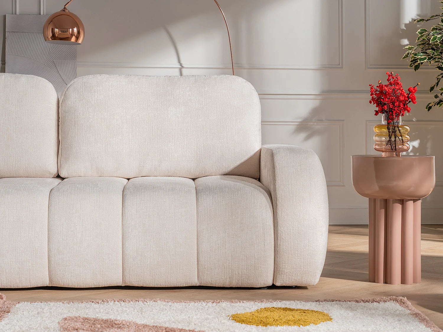 Canapé Bubble 3 places convertible beige - TALIVO