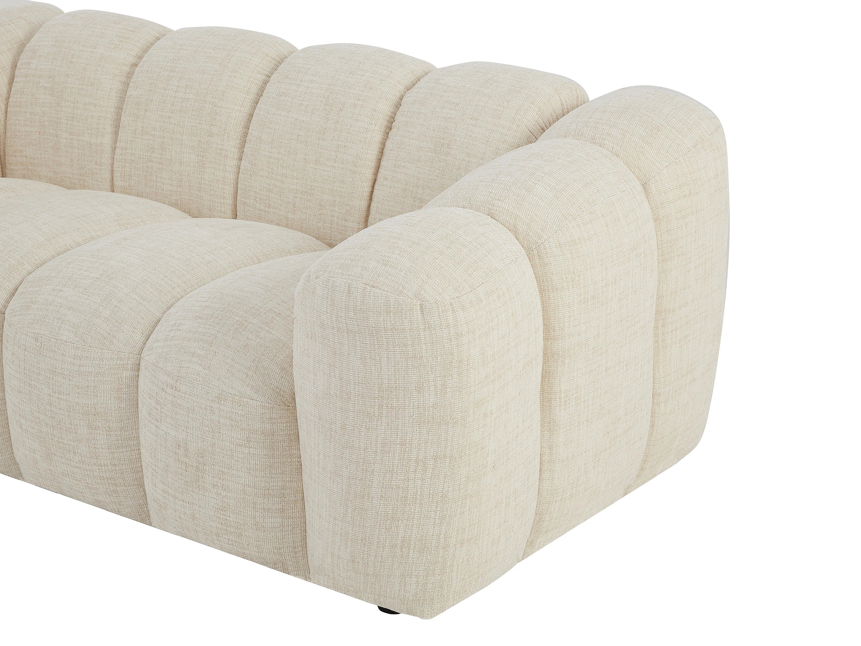 Canapé Bubble Organique 2 places en tissu chenille beige - NELIMAR