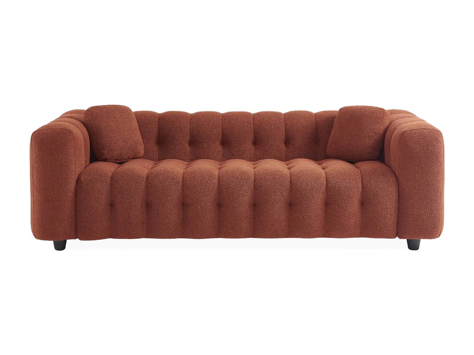 Canapé Bubble 3 places en bouclette terracotta - SWEEK