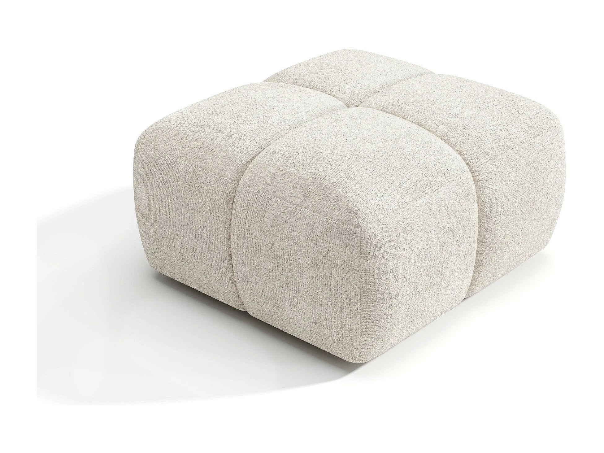 Pouf Bubble en velours texturé crème - NUBI