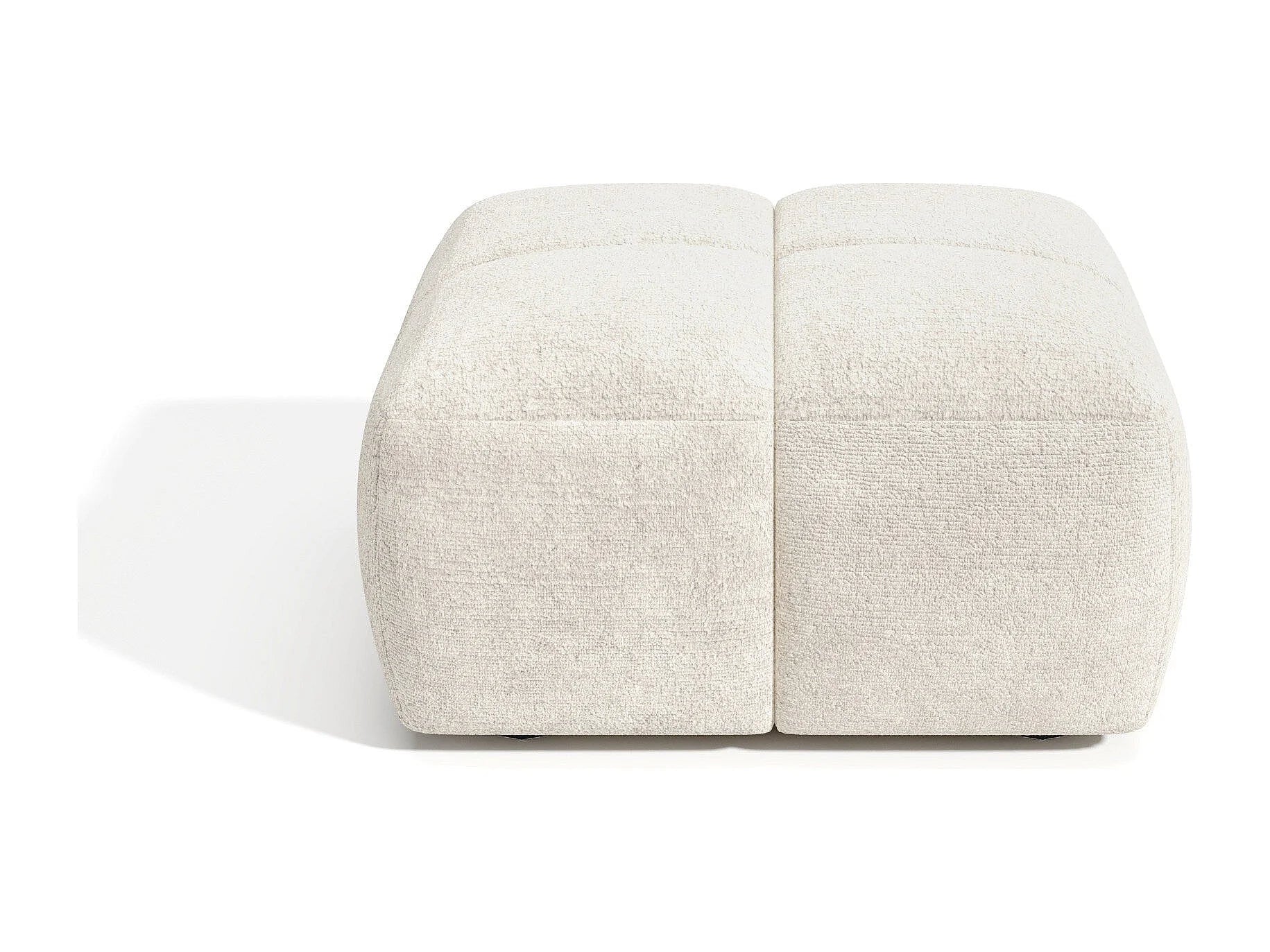 Pouf Bubble en velours texturé crème - NUBI