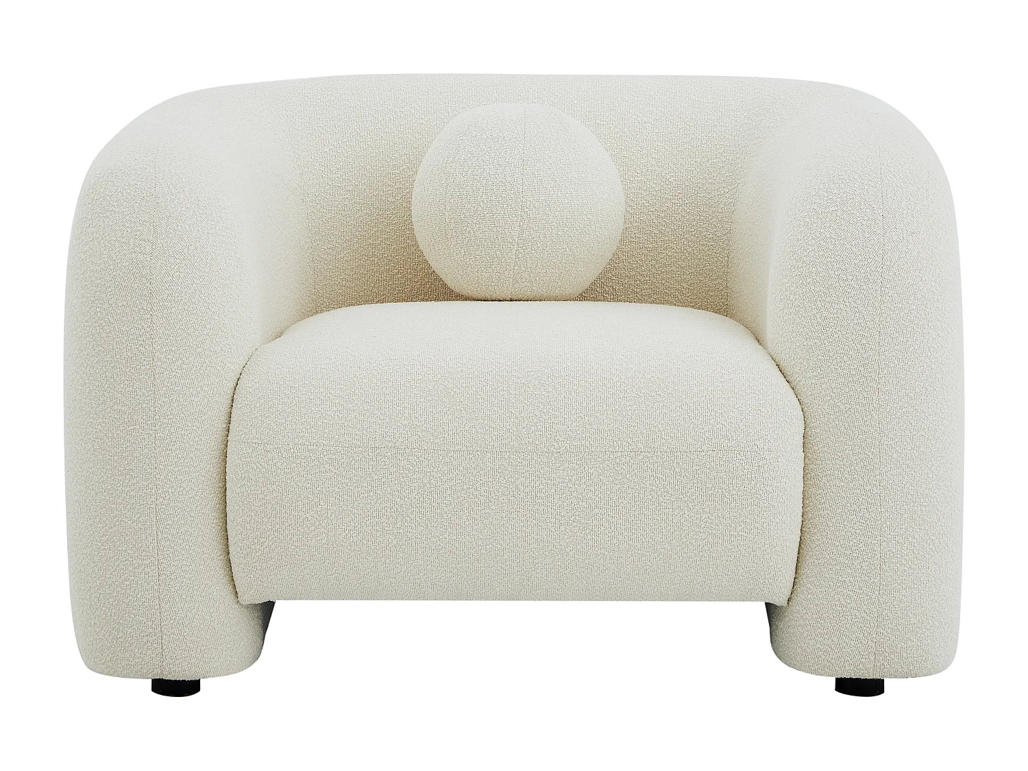 Fauteuil Bubble Moderne en tissu bouclette blanc ivoire - OVOTAS