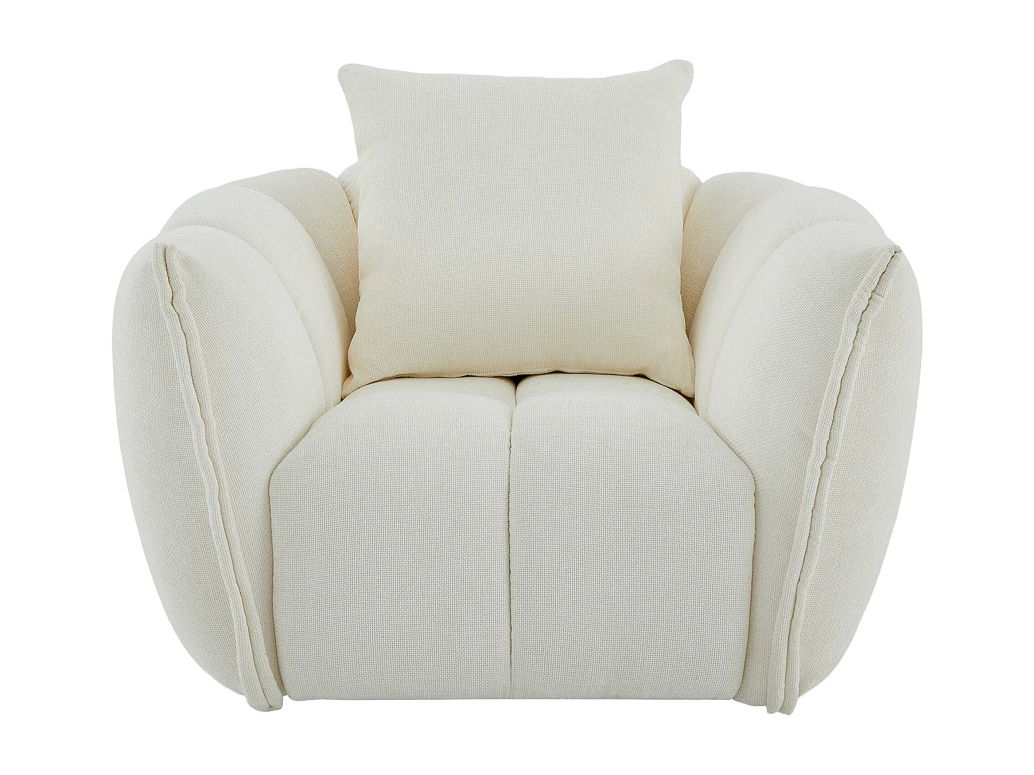 Fauteuil Bubble Cocon pivotant en tissu texturé beige - GONOLON