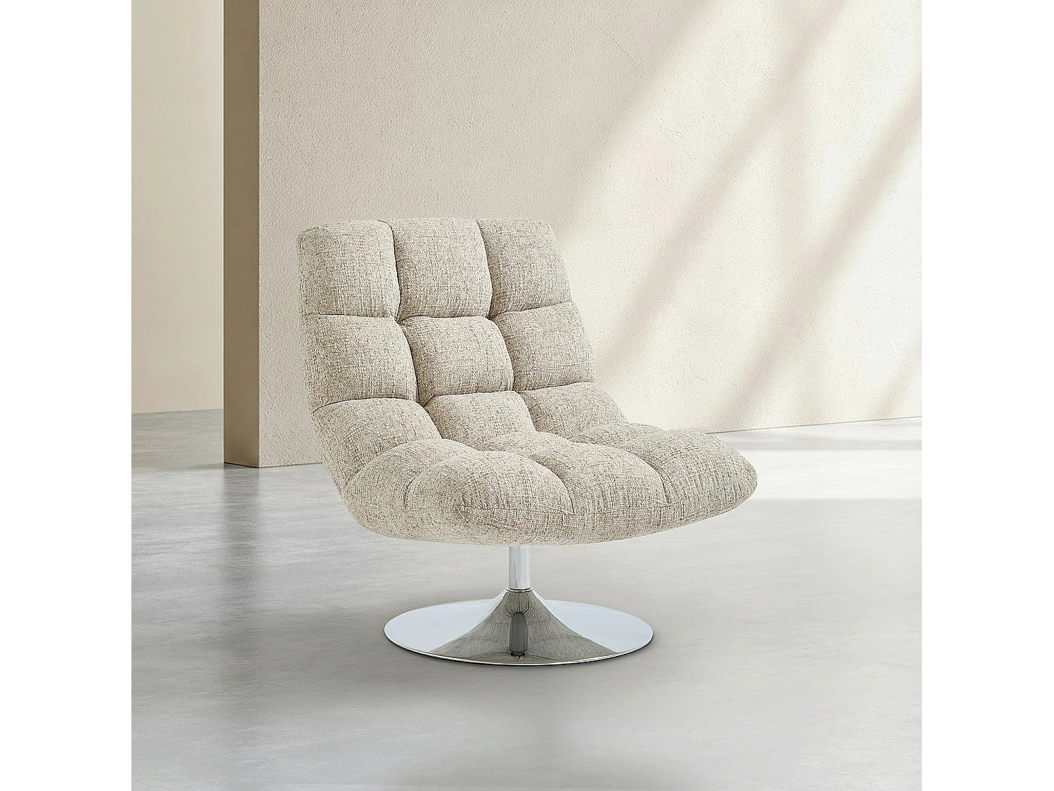 Fauteuil Bubble pivotant beige mélangé - SOGLIO