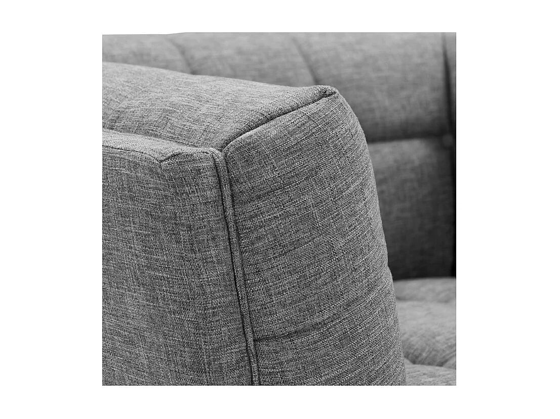 Fauteuil Bubble capitonné en tissu gris - CARMEN
