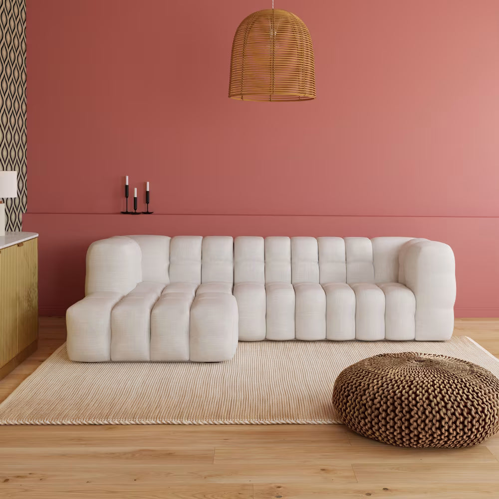 Canapé Bubble d'angle gauche 4/5 places beige sable - LILO