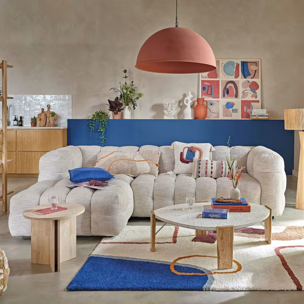 Canapé Bubble d'angle gauche 4/5 places beige sable - LILO