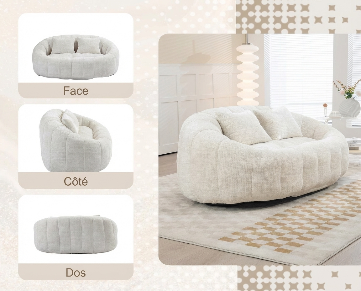 Canapé Pouf Bubble Coquillage 2 places - URBAN