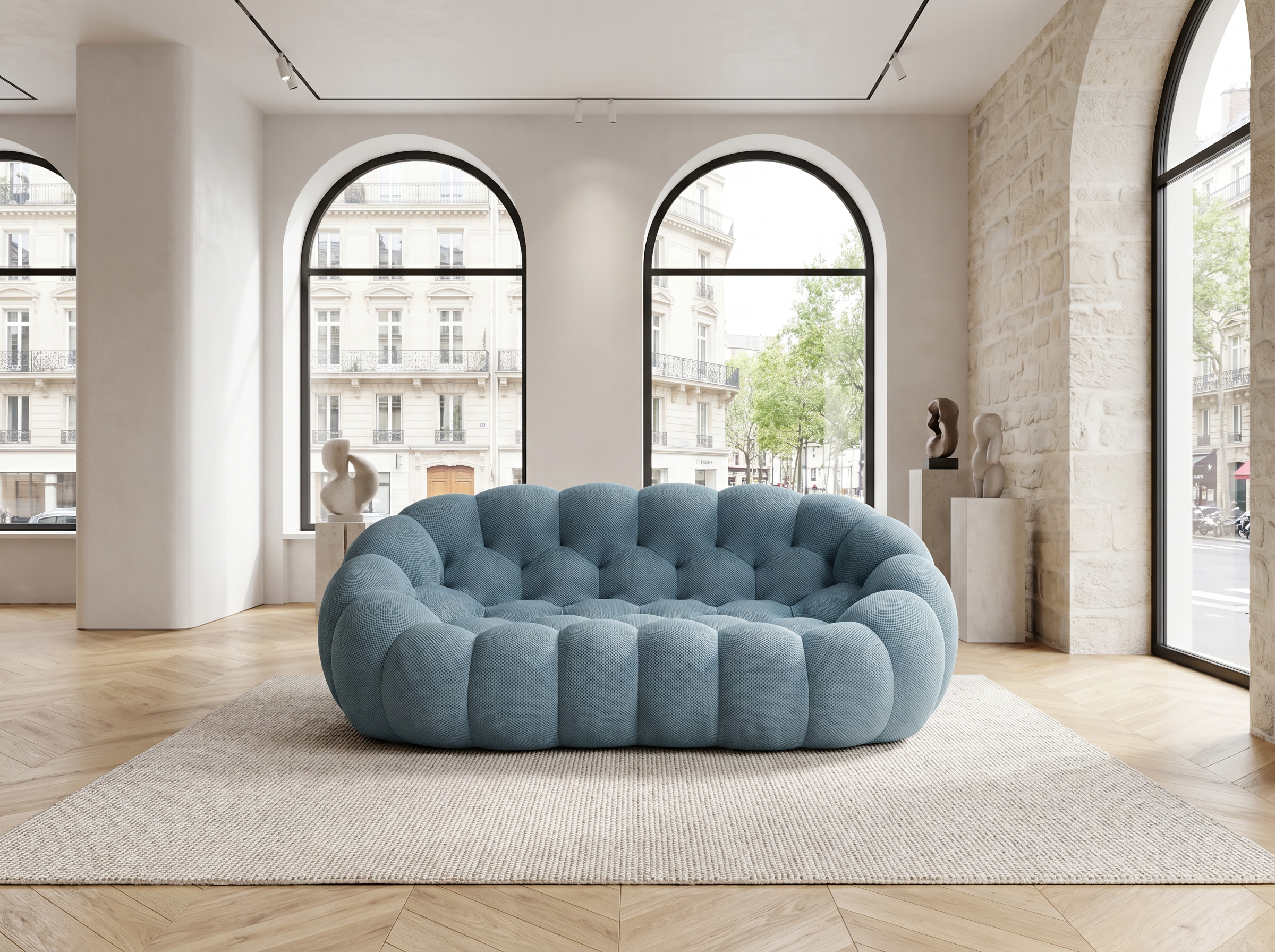 Canapé Bubble Bleu Ardoise 2 places - Coco Living