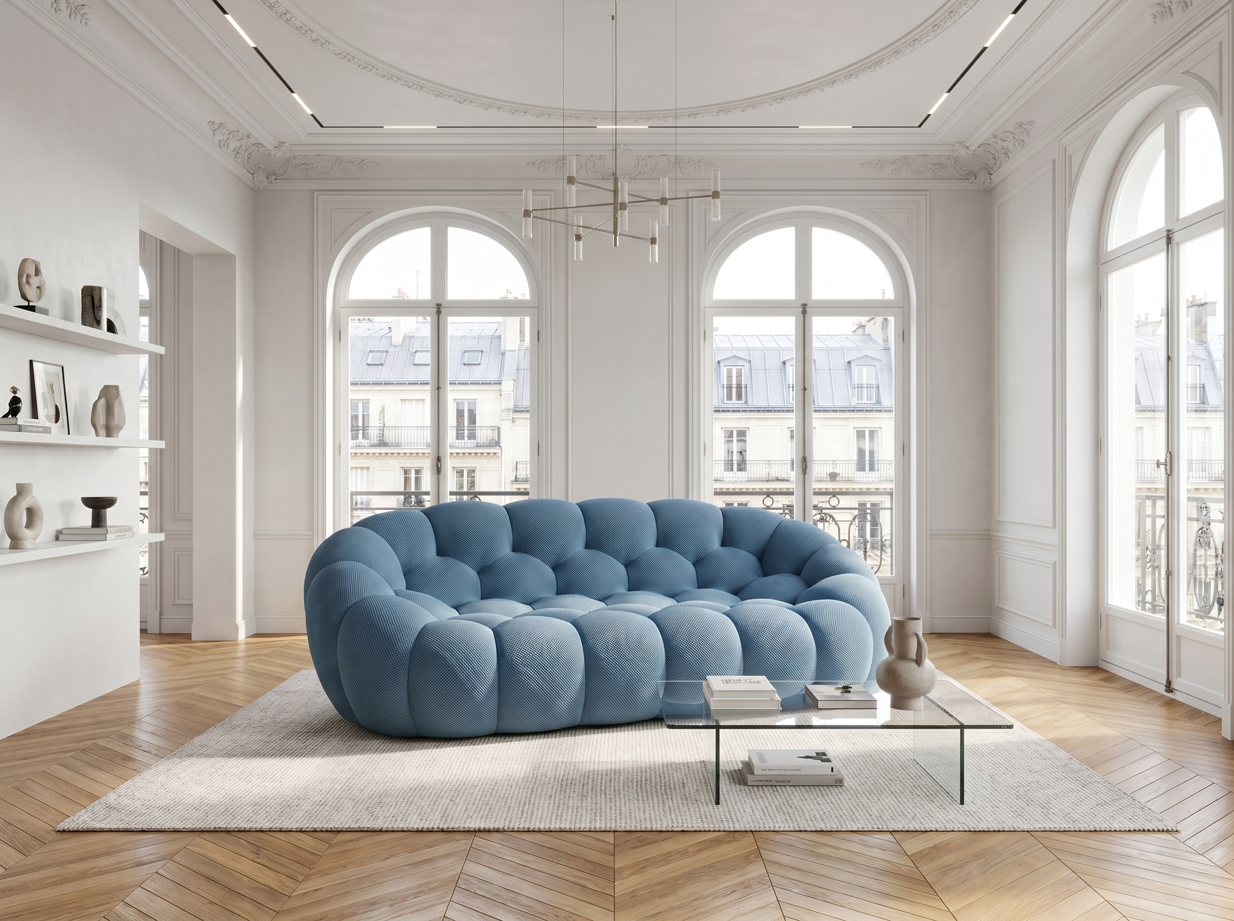 Canapé Bubble Bleu Ardoise 2 places - Coco Living