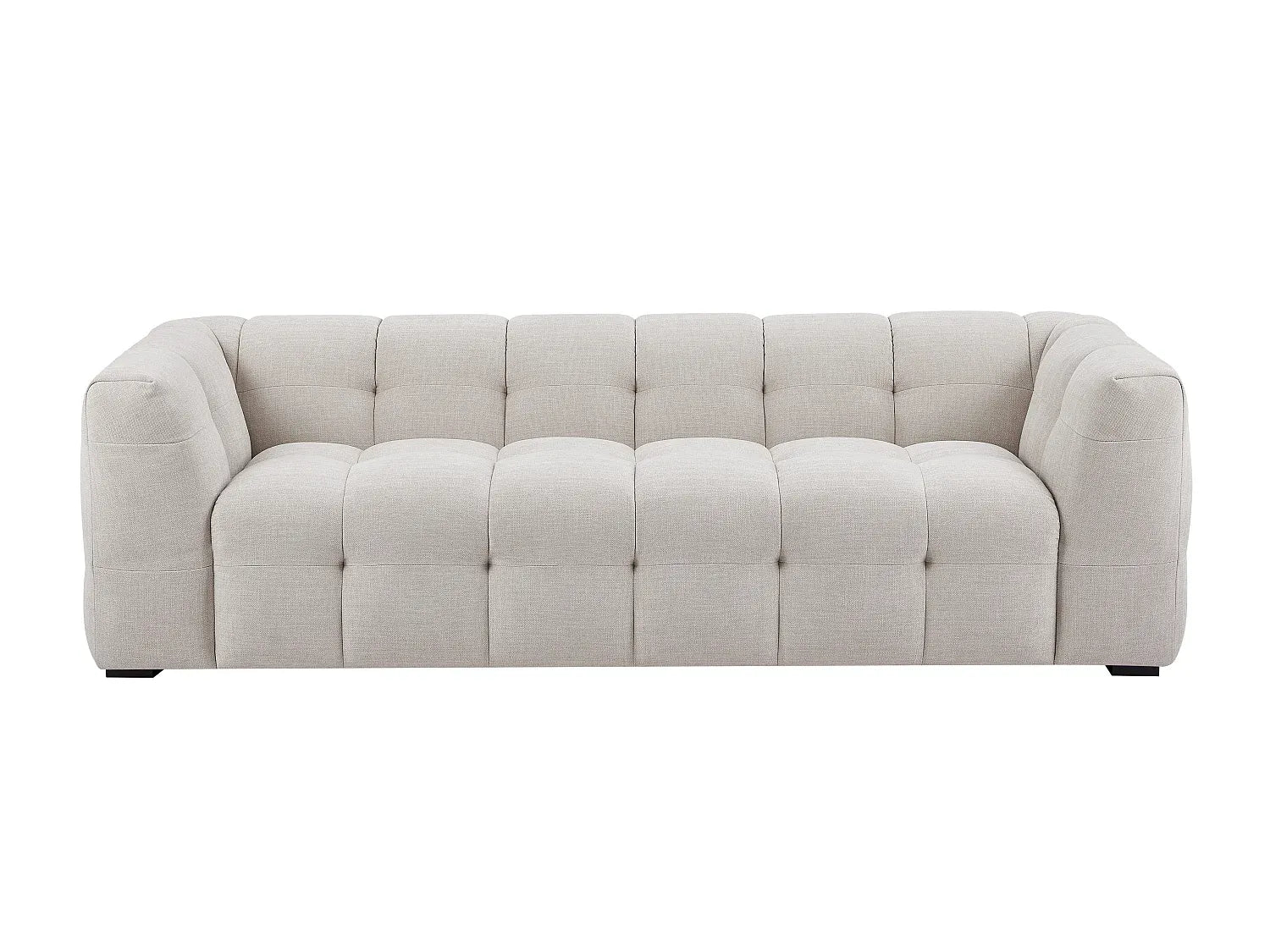 Canapé Bubble carré en tissu chiné beige - DILOME