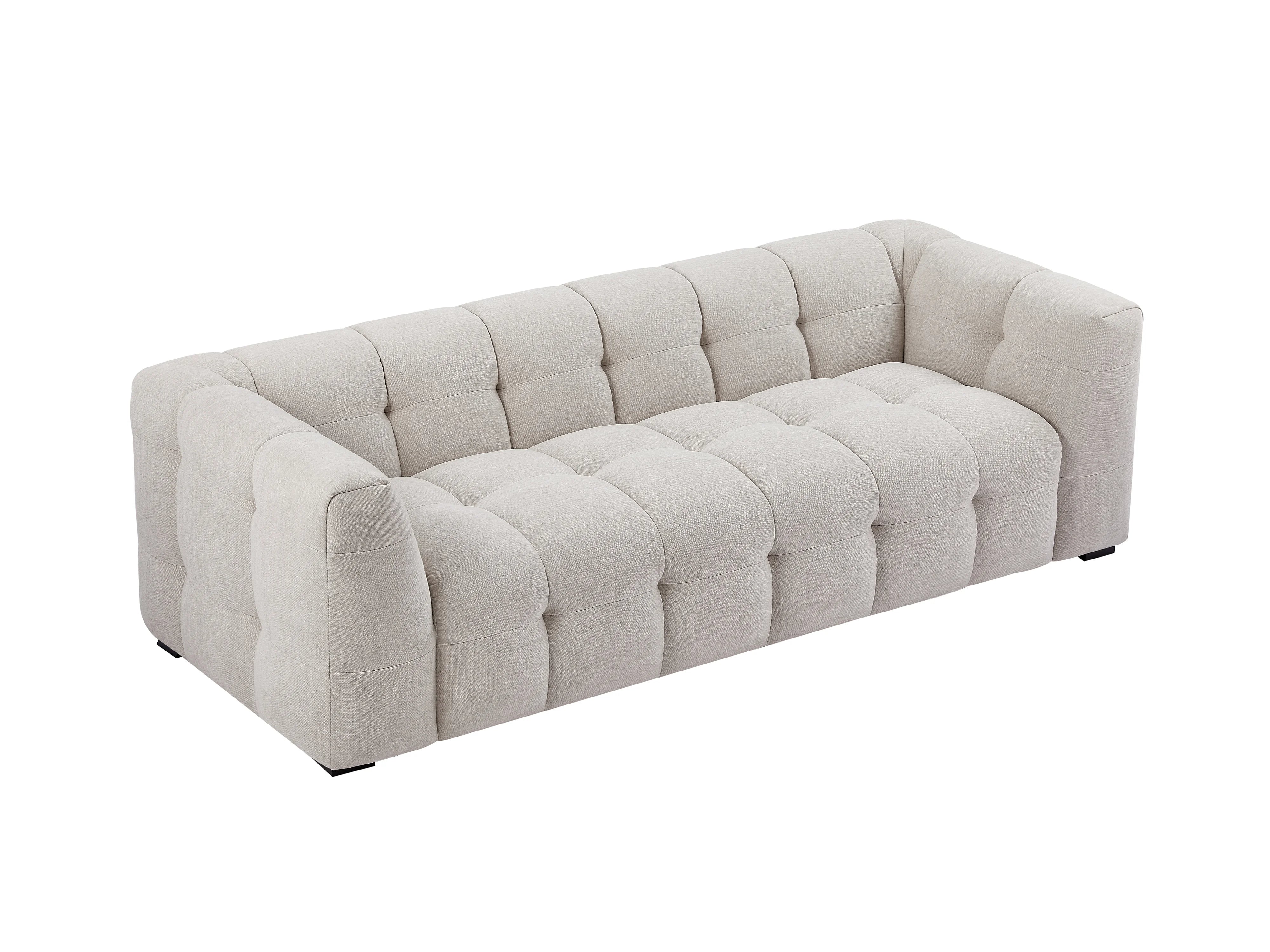 Canapé Bubble carré en tissu chiné beige - DILOME