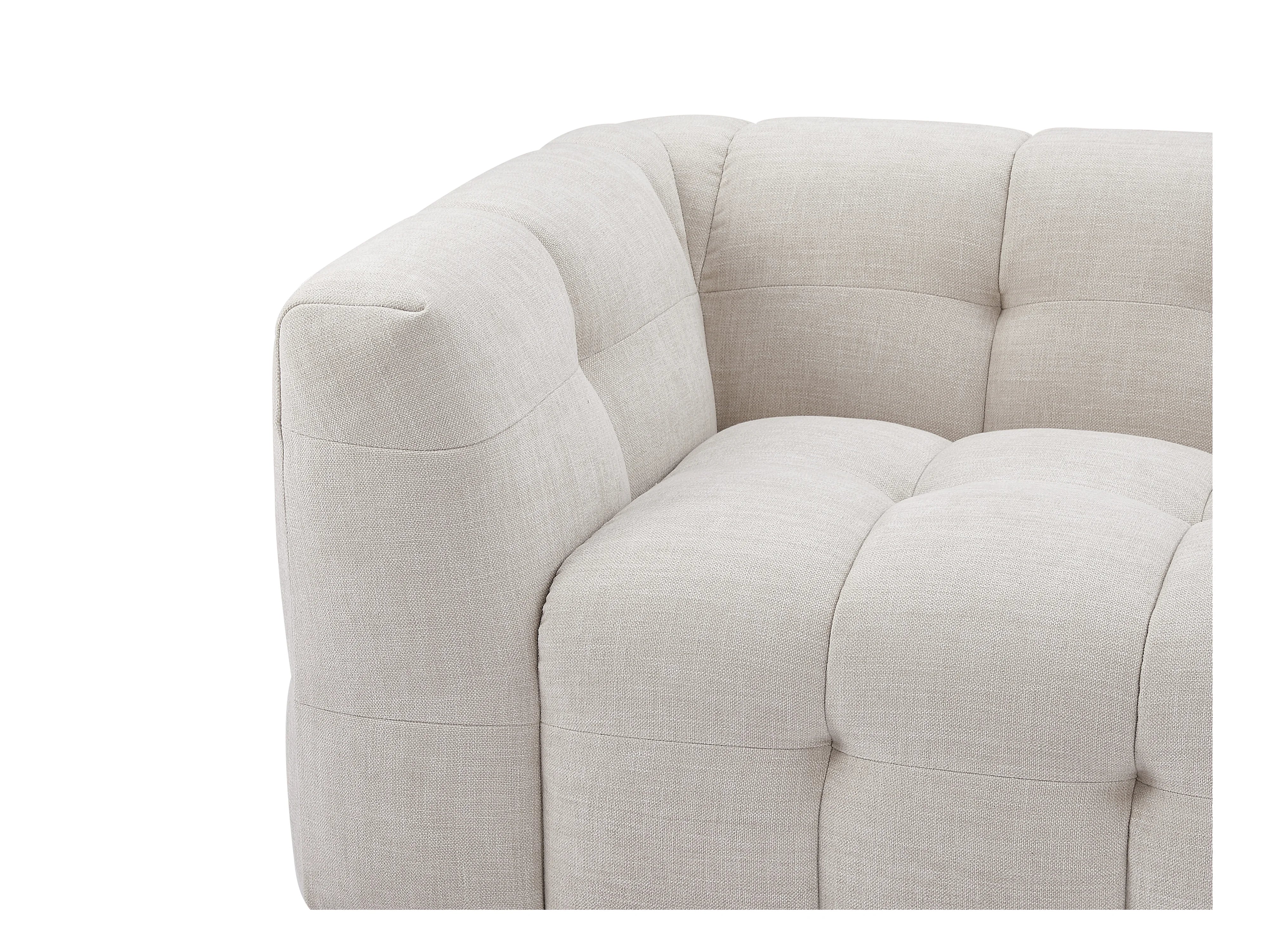 Canapé Bubble carré en tissu chiné beige - DILOME