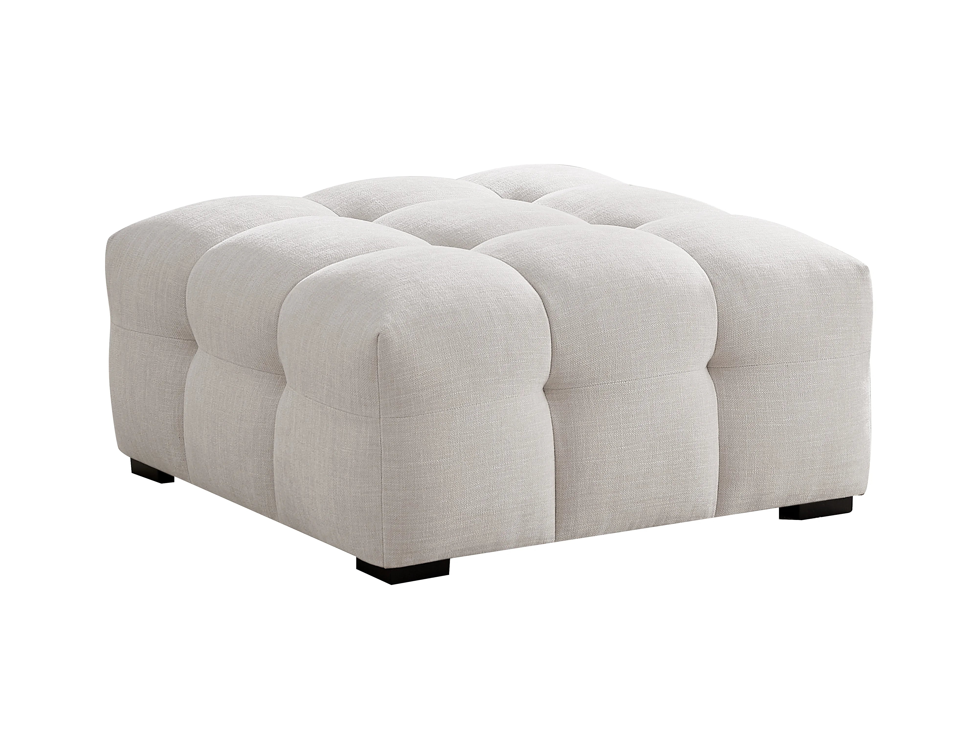Pouf Bubble en tissu chiné beige - DILOME