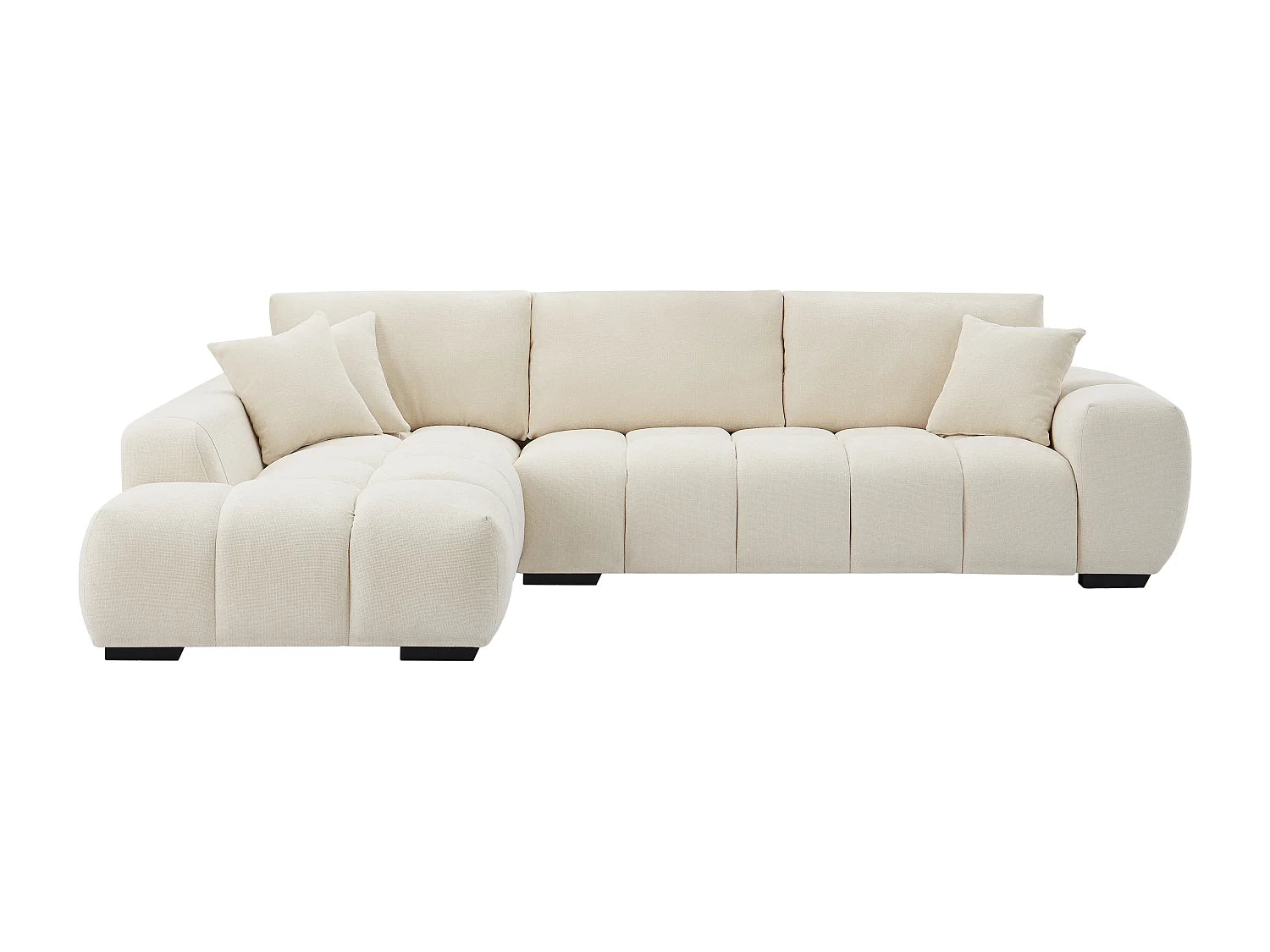 Canapé Bubble Moderne d'angle gauche beige - BERENIA