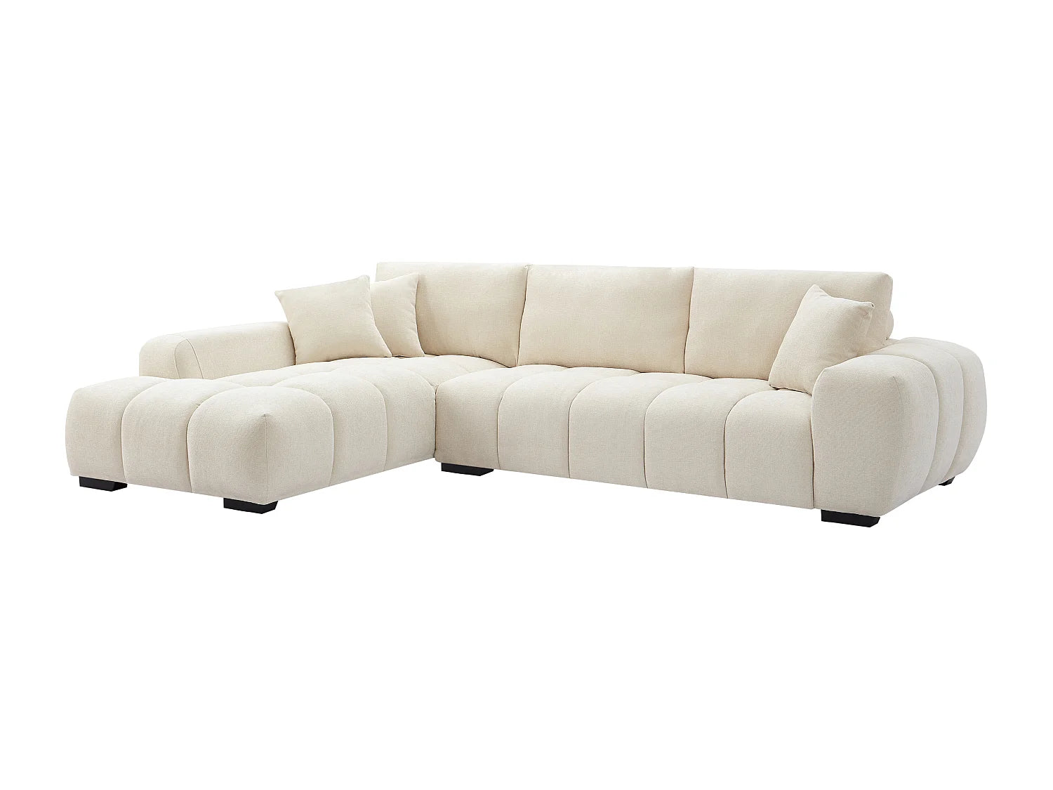 Canapé Bubble Moderne d'angle gauche beige - BERENIA