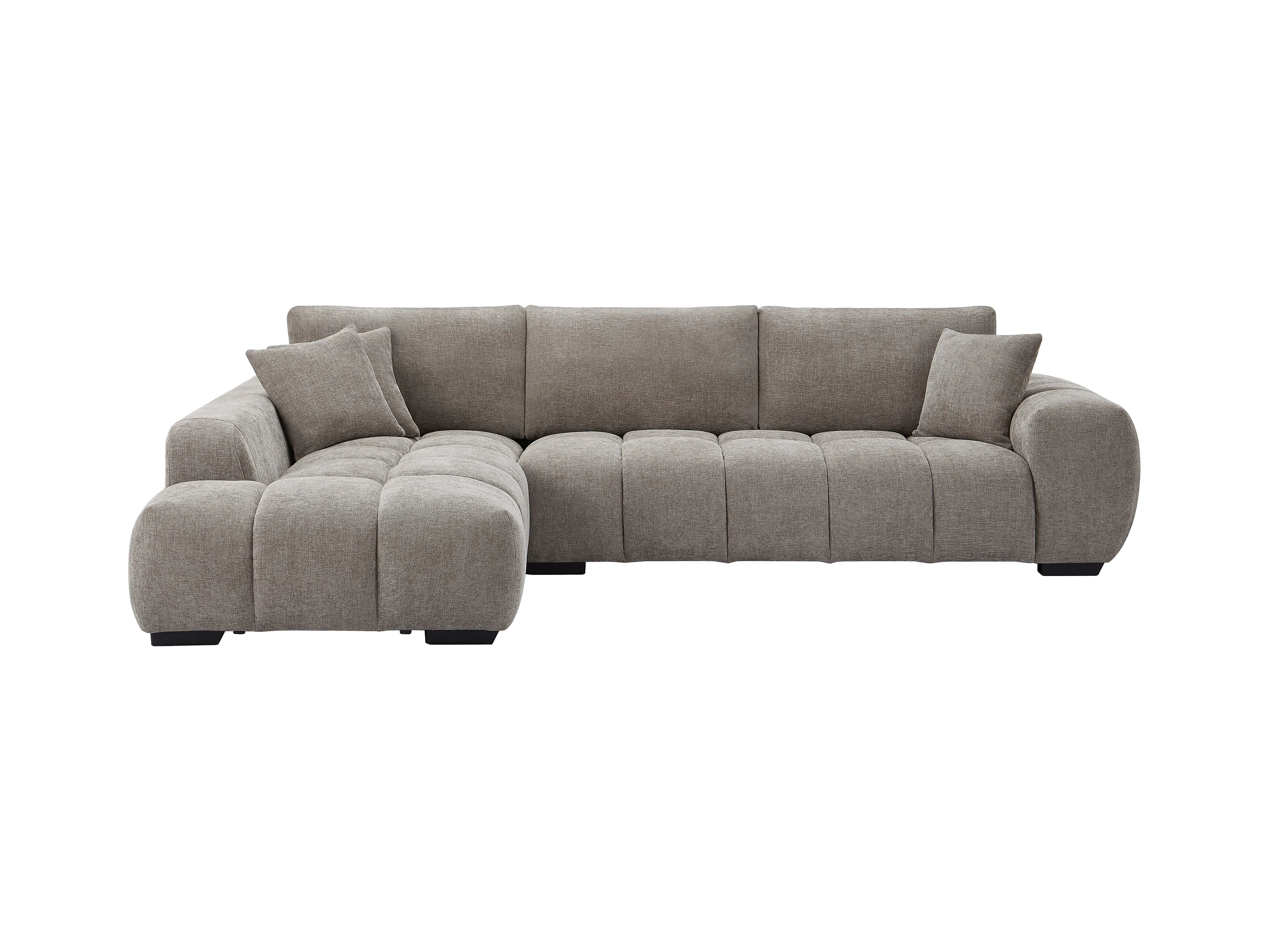 Canapé Bubble d'angle gauche en tissu texturé gris - BERENIA