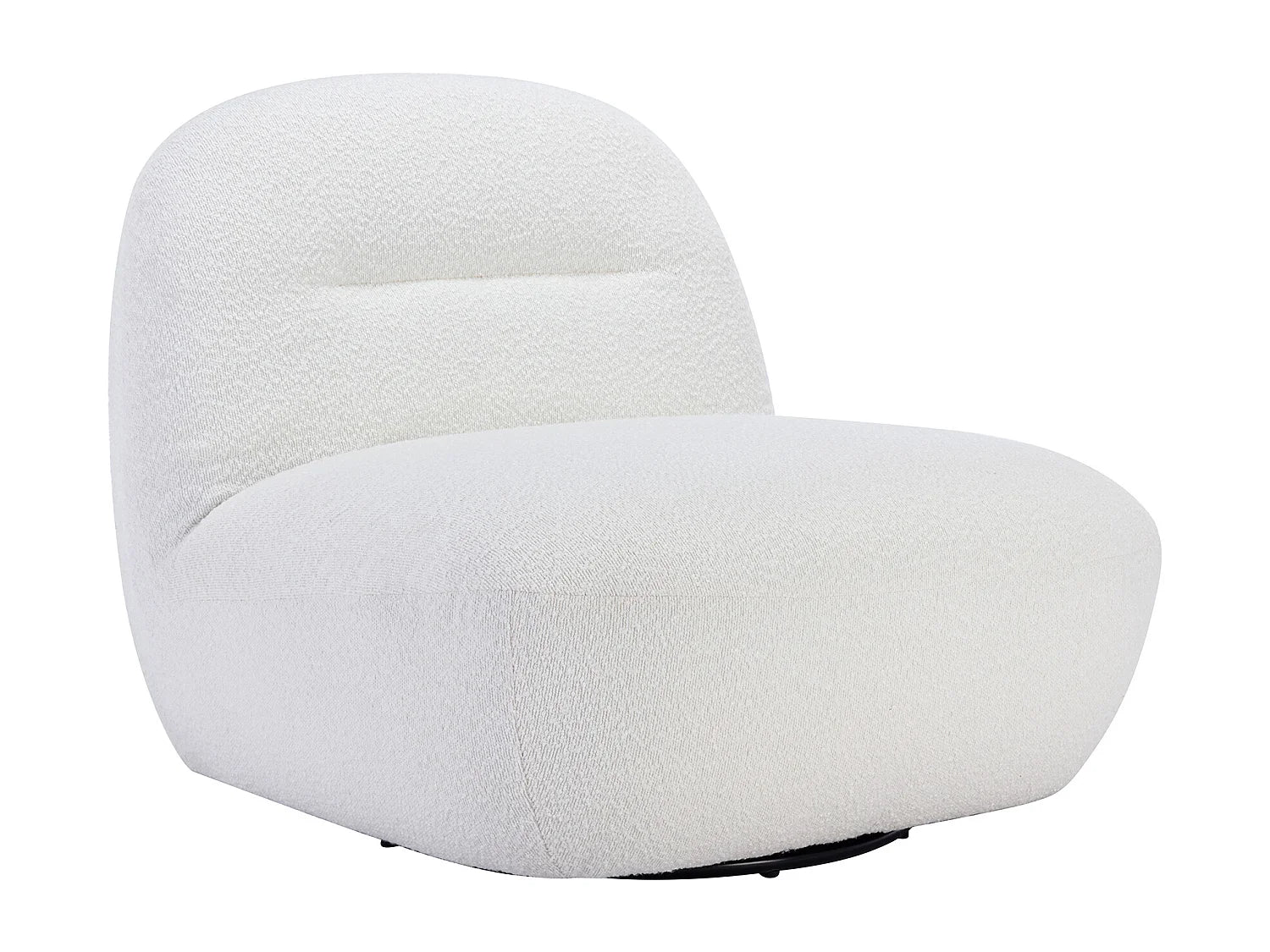 Fauteuil Bubble pivotant en tissu bouclette blanc - POZETI