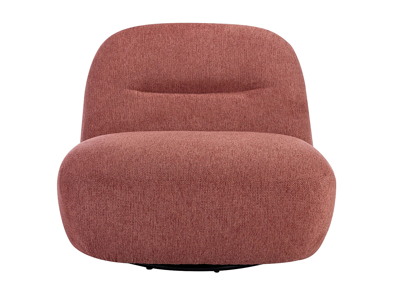 Fauteuil Bubble pivotant en tissu texturé terracotta - POZETI