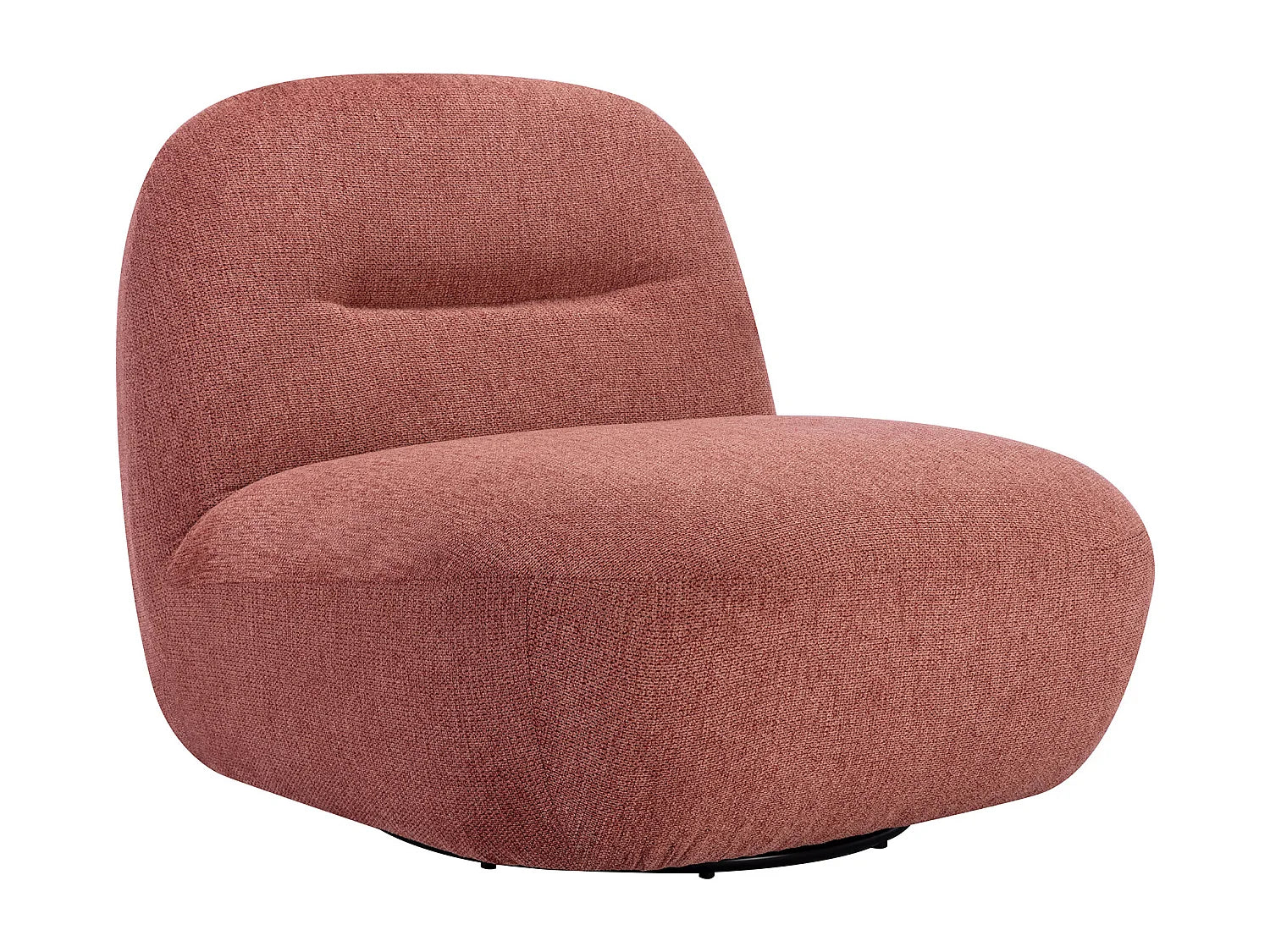 Fauteuil Bubble pivotant en tissu texturé terracotta - POZETI