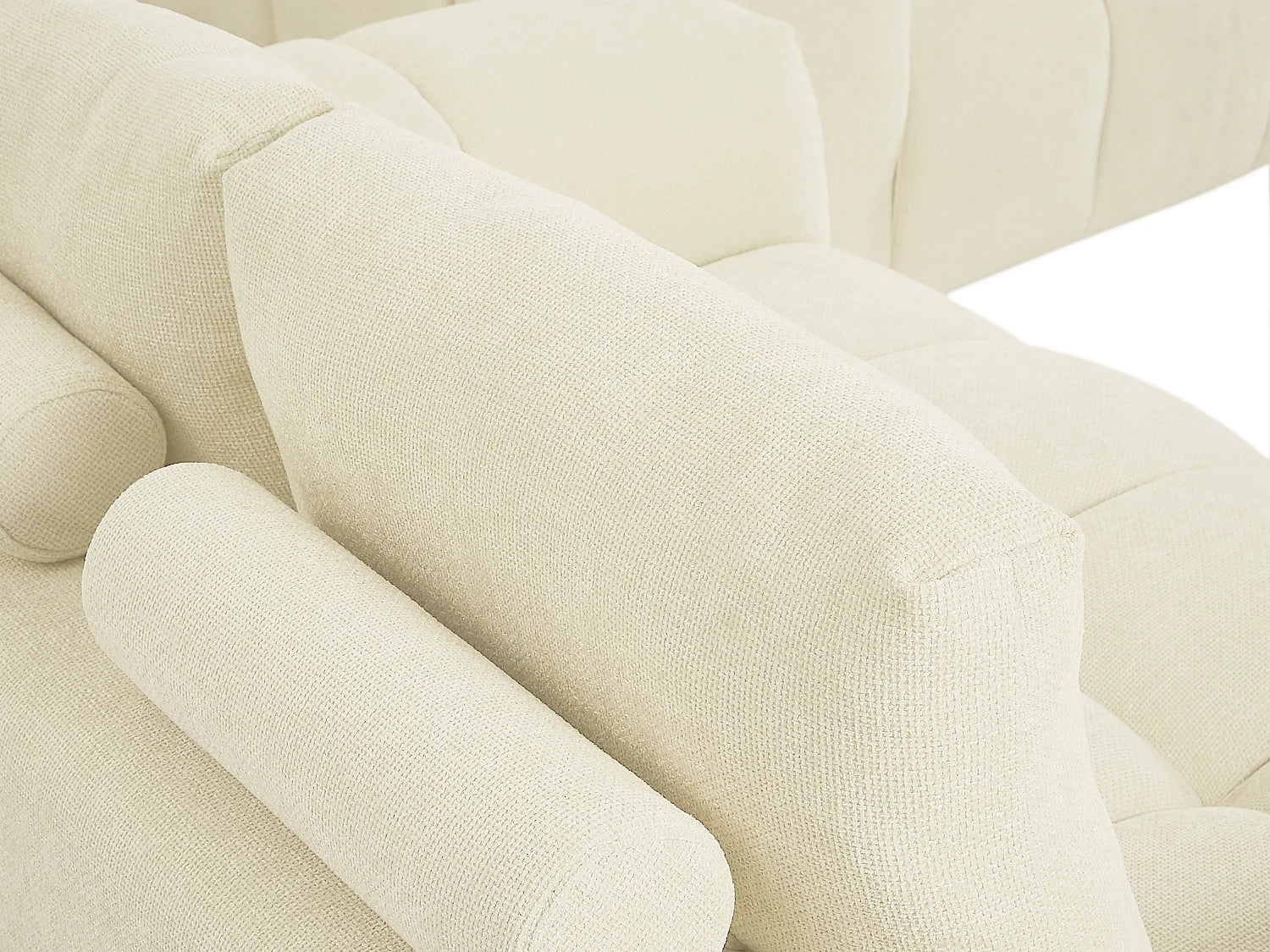 Petit Canapé Bubble 2 places en tissu beige - BERENIA