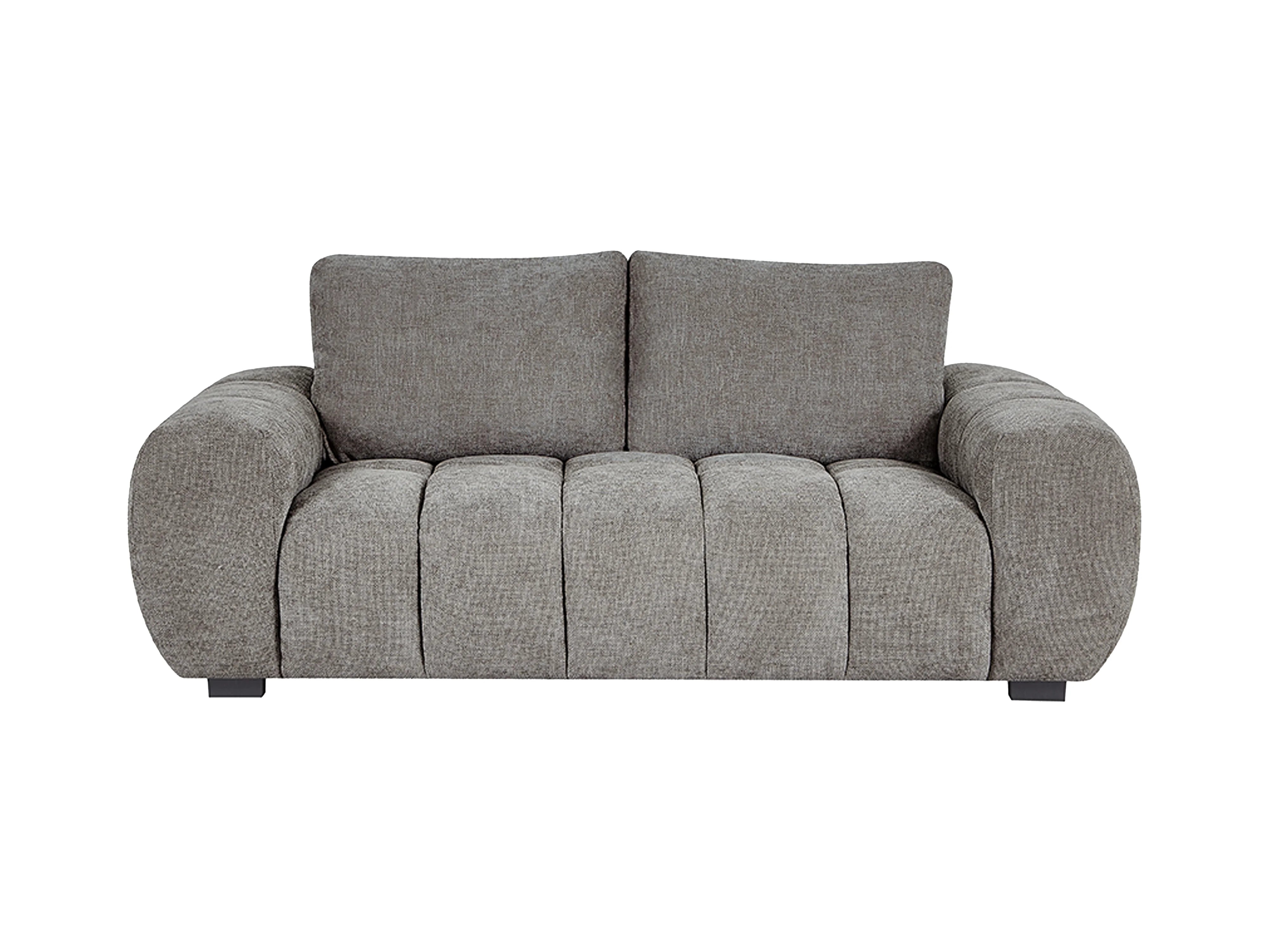 Canapé Bubble 3 places en tissu texturé gris - BERENIA