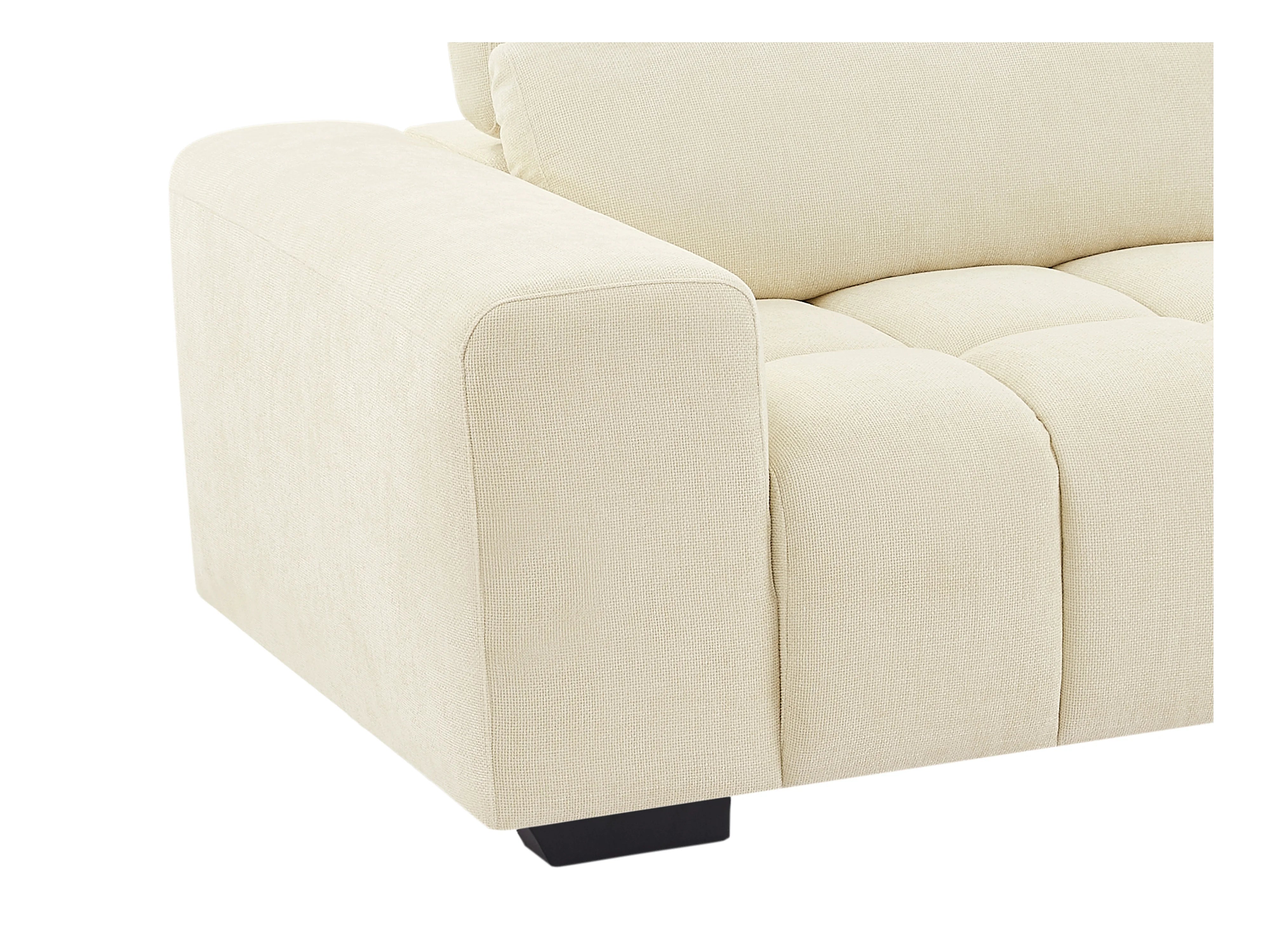 Grand Canapé Bubble d'angle droit en tissu texturé beige - LOPONZA