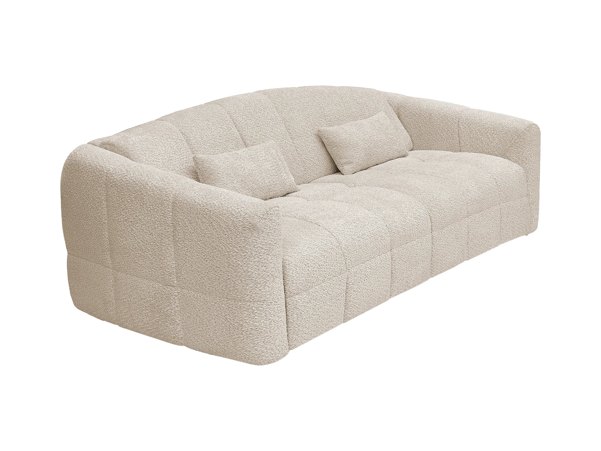 Canapé Bubble convertible en bouclette beige - RETUNA