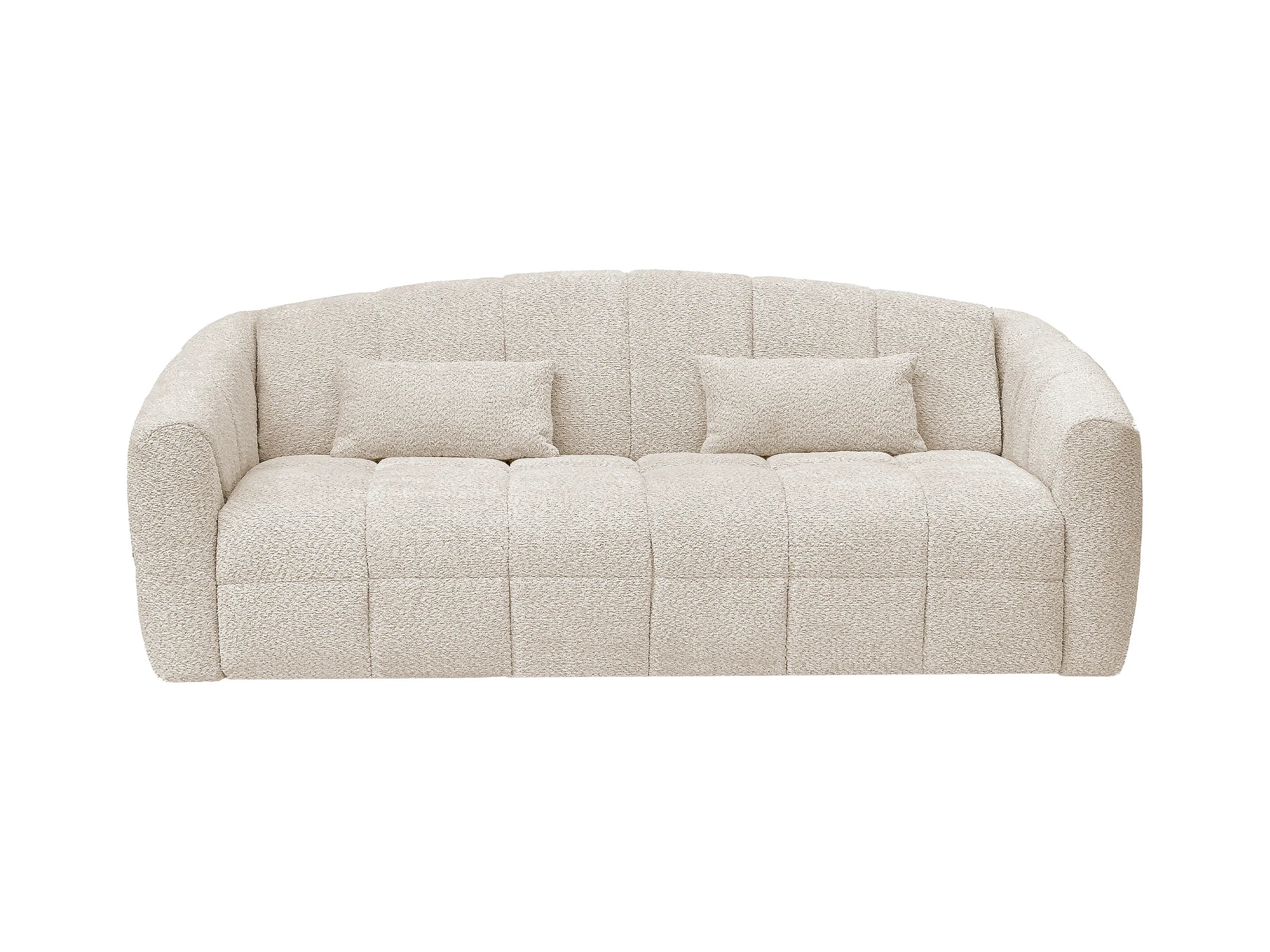 Canapé Bubble convertible en bouclette beige - RETUNA