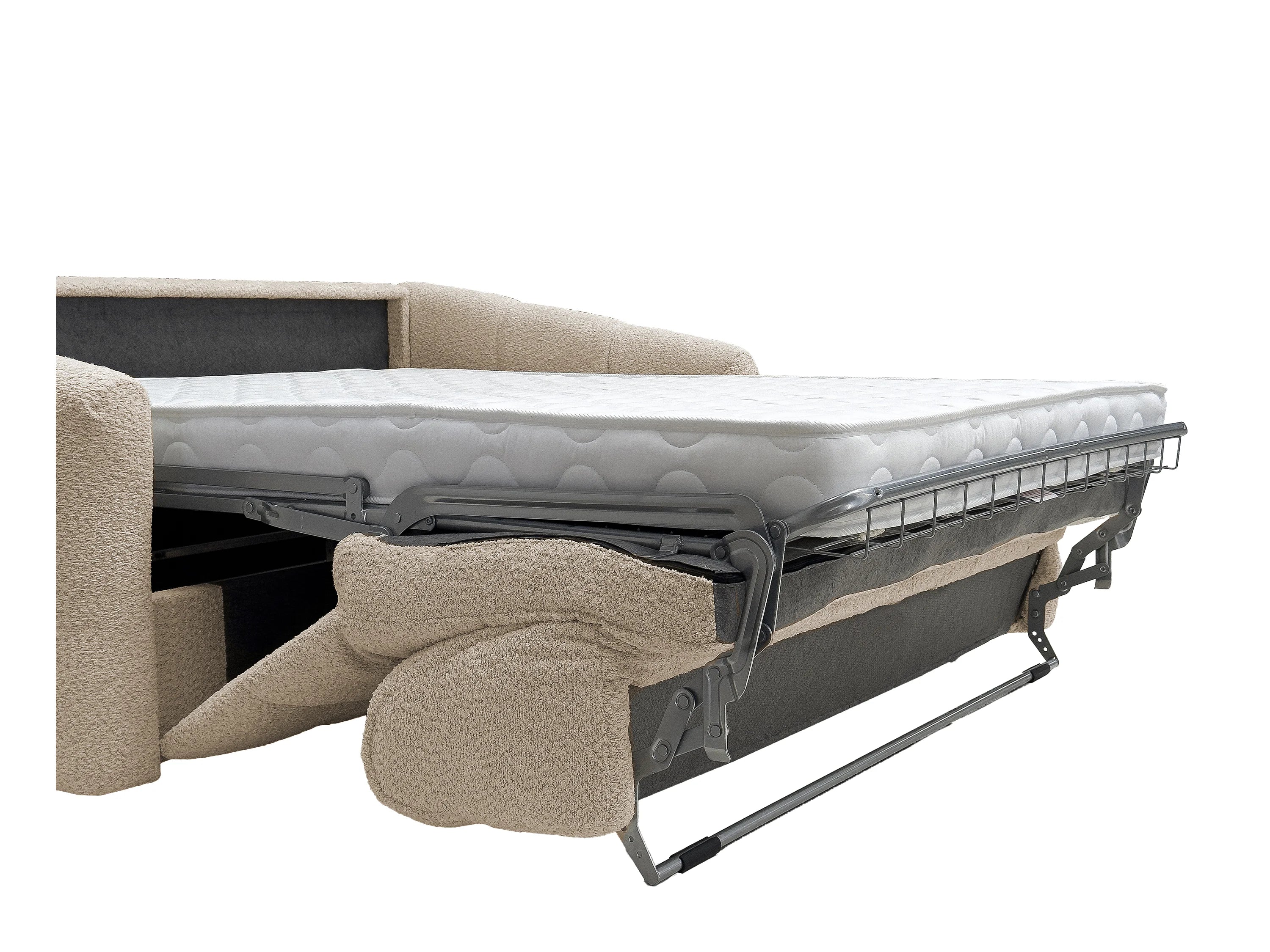 Canapé Bubble convertible en bouclette beige - RETUNA